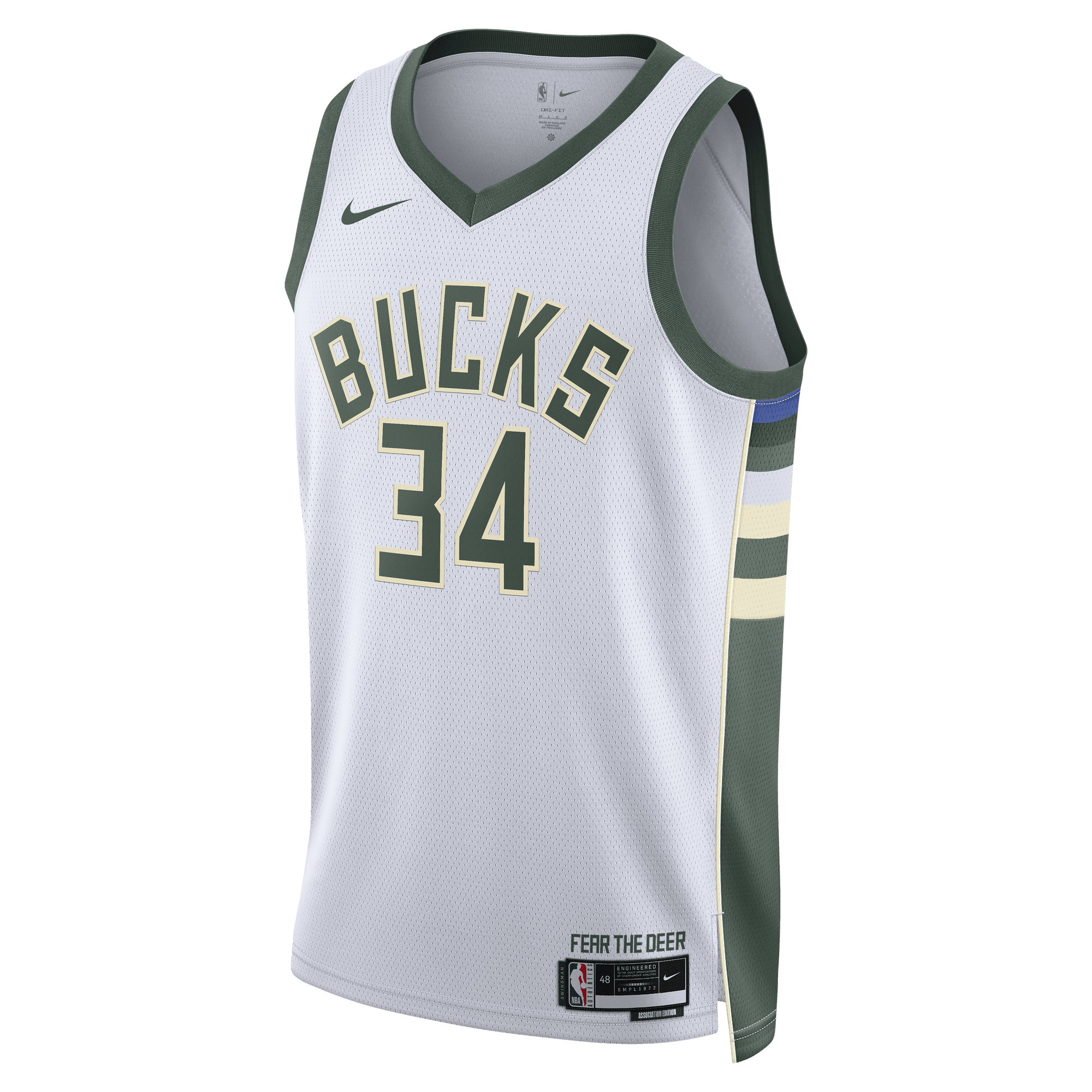 MILWAUKEE BUCKS ASSOCIATION EDITION 2022 23 NIKE DRI FIT NBA SWINGMAN JERSEY WHITE ANTETOKOUNMPO G Park Access