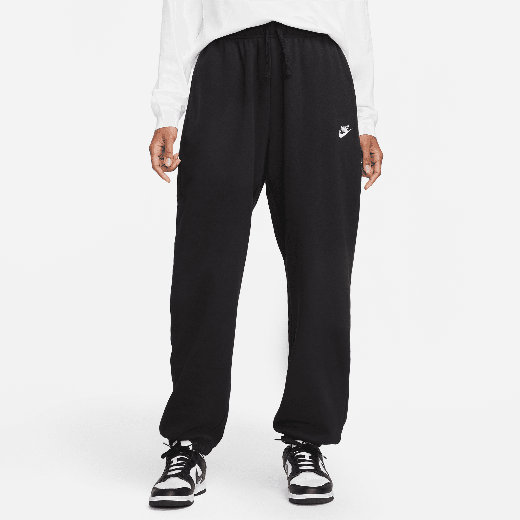 Nike sweatpants shop black and white