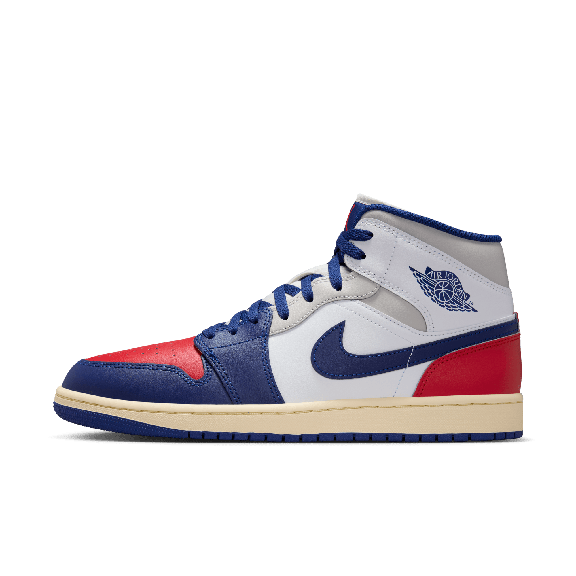 AIR JORDAN MID MEN'S SHOES WHITE/DEEP ROYAL BLUE-UNIVERSITY RED