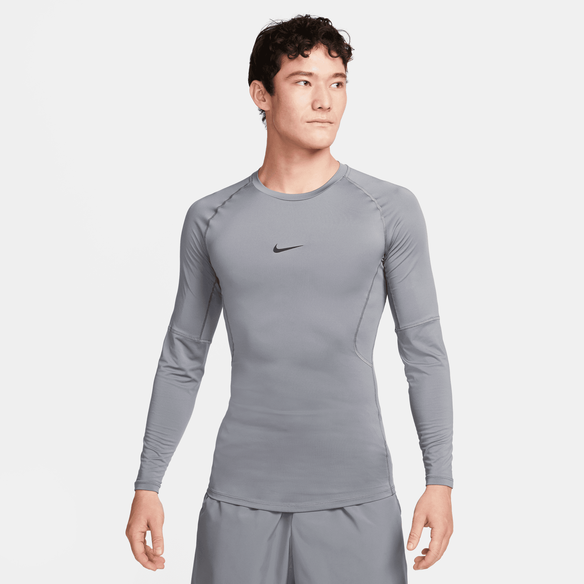 Nike dri fit top grey long sleeve