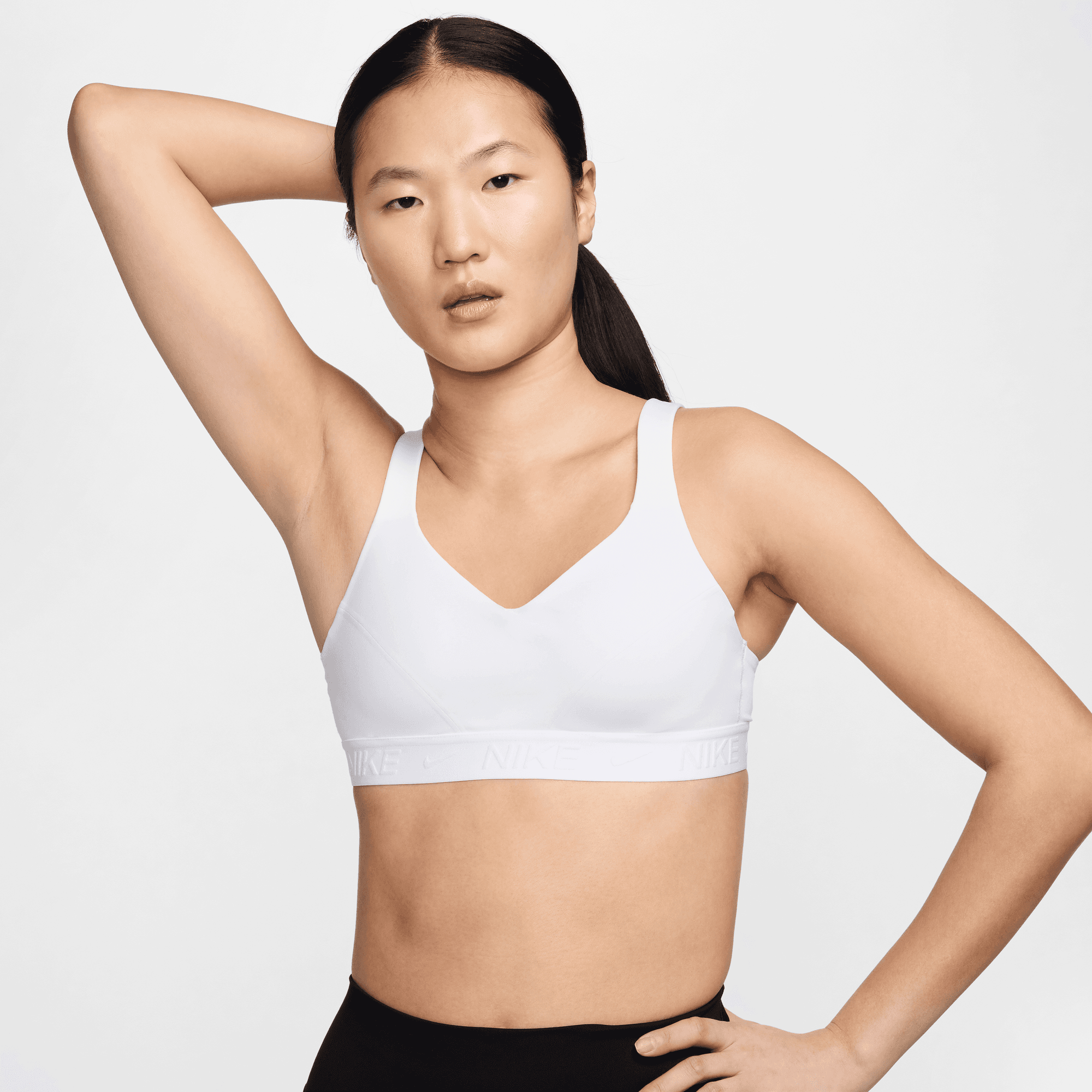 NIKE INDY HIGH SUPPORT WOMEN S PADDED ADJUSTABLE SPORTS BRA WHITE STONE MAUVE WHITE Park Access