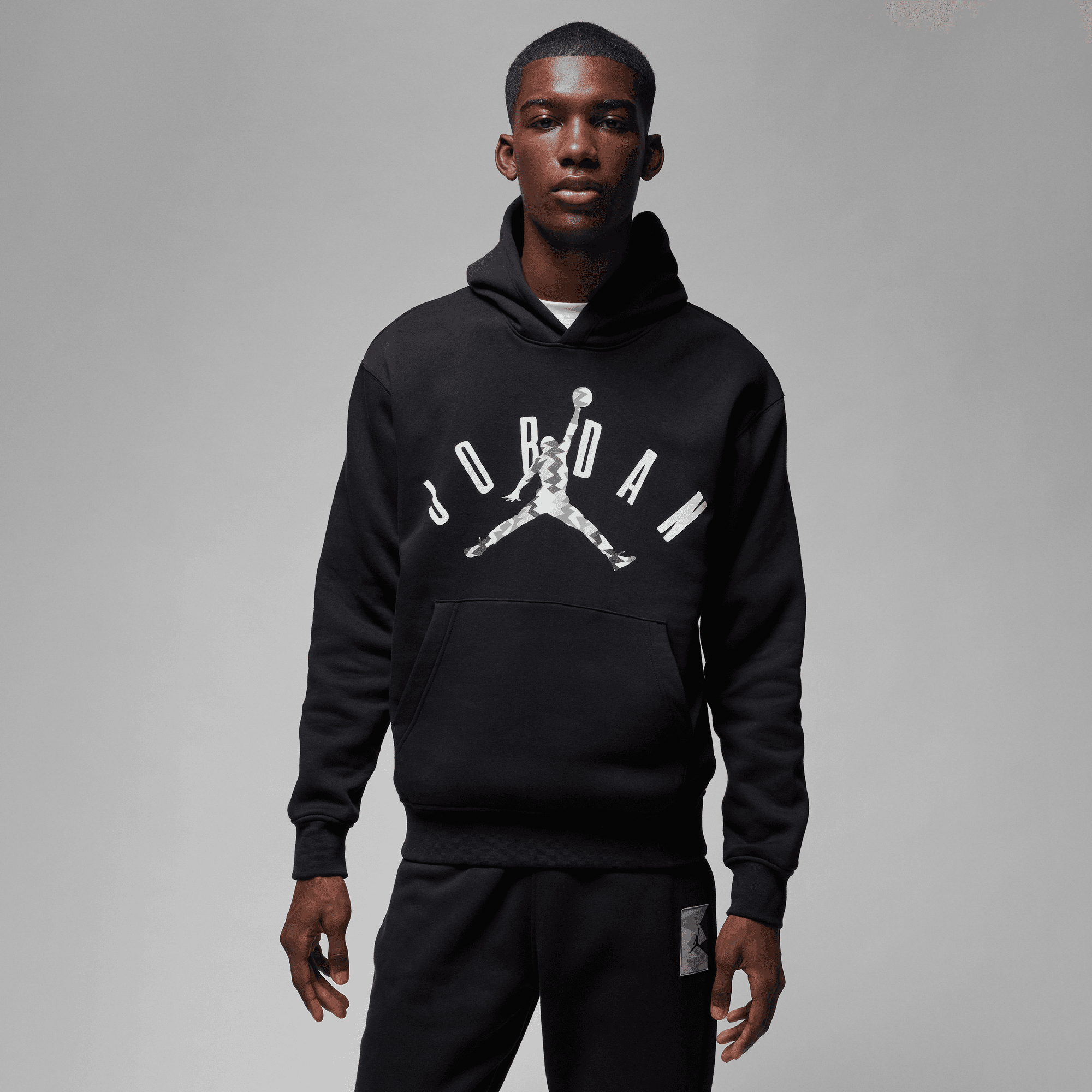 Grey and top black jordan hoodie