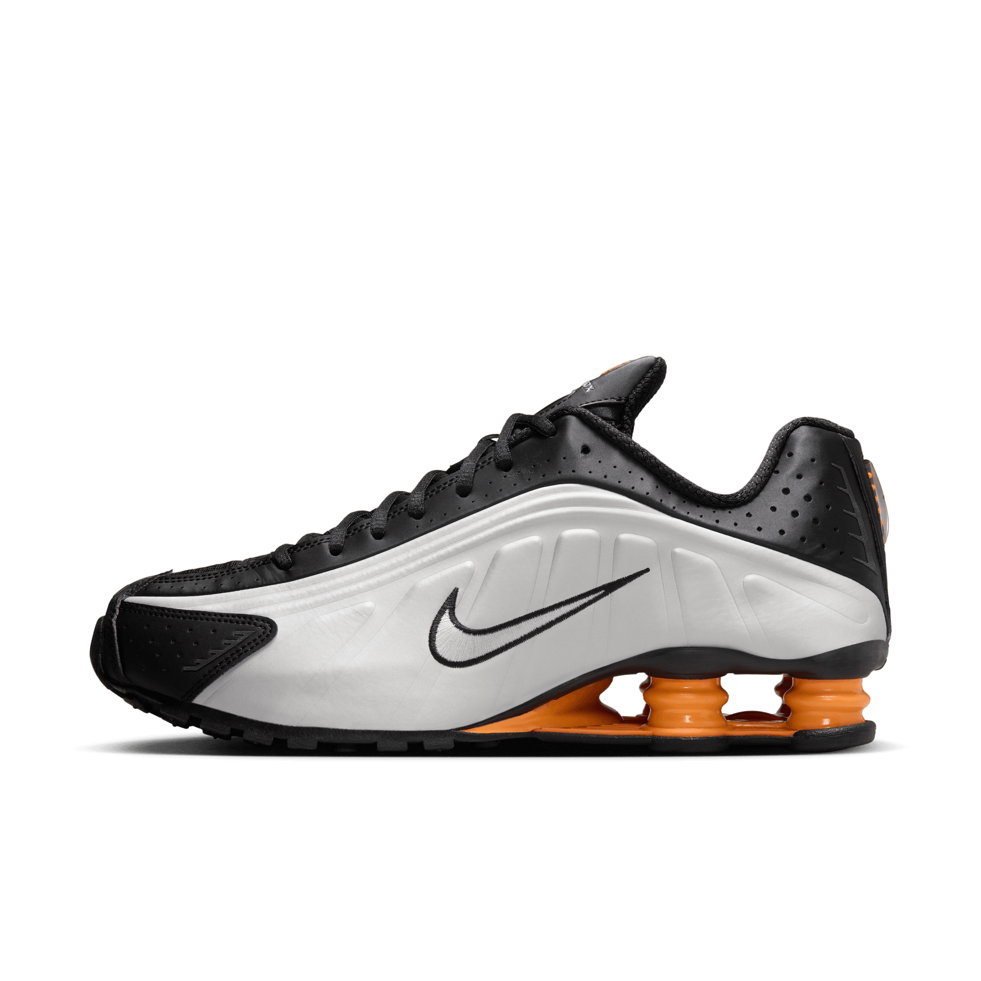 NIKE SHOX R4 MEN'S SHOES BLACK/VAST GREY-BRIGHT MANDARIN NIKE SHOX R4 MEN'S SHOES BLACK/VAST GREY-BRIGHT MANDARIN