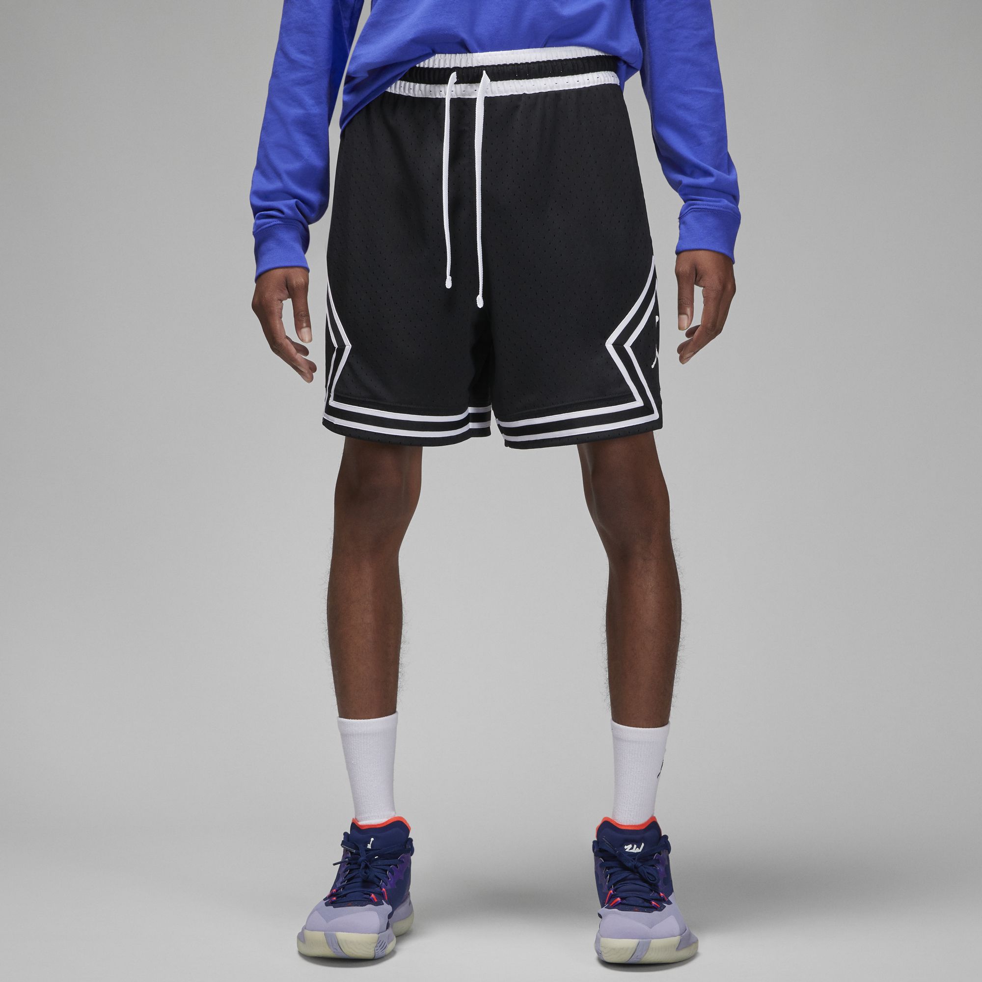 Knit Basketball Shorts - Blue/White, mnml