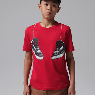 JORDAN BIG KIDS' HANGING AJ3  SHOE STRING T-SHIRT (GS)