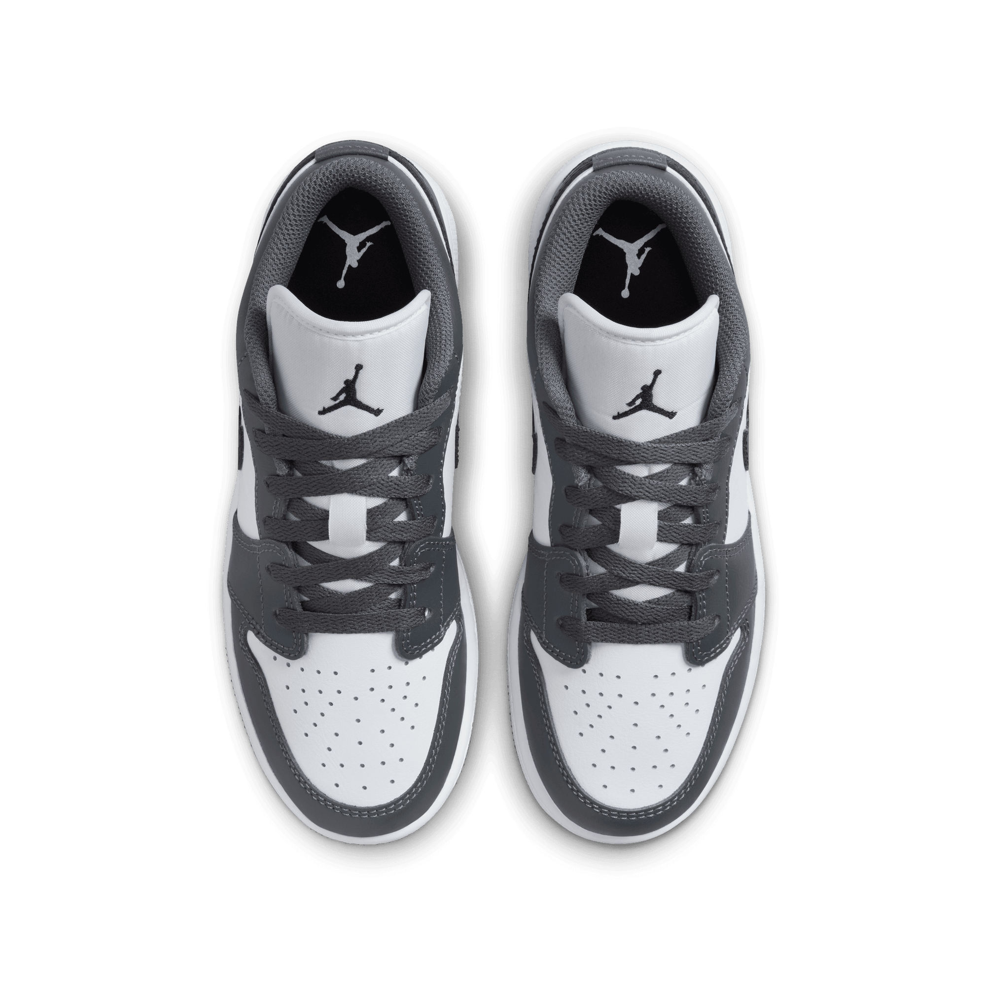 AIR JORDAN 1 LOW BIG KIDS SHOES WHITE BLACK IRON GREY Park Access
