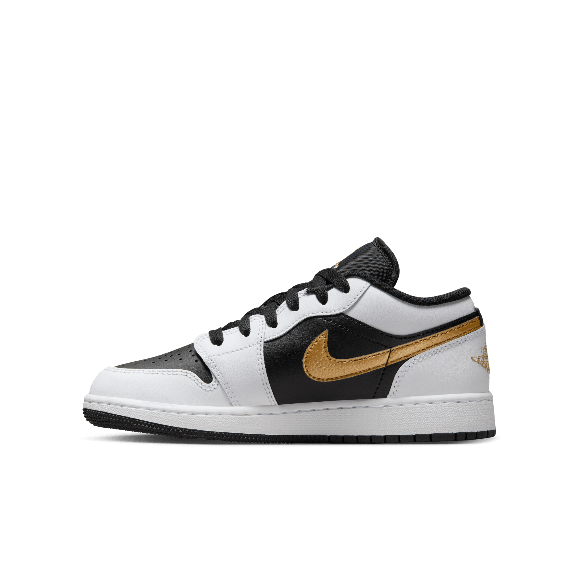 Kids black and gold jordans discount