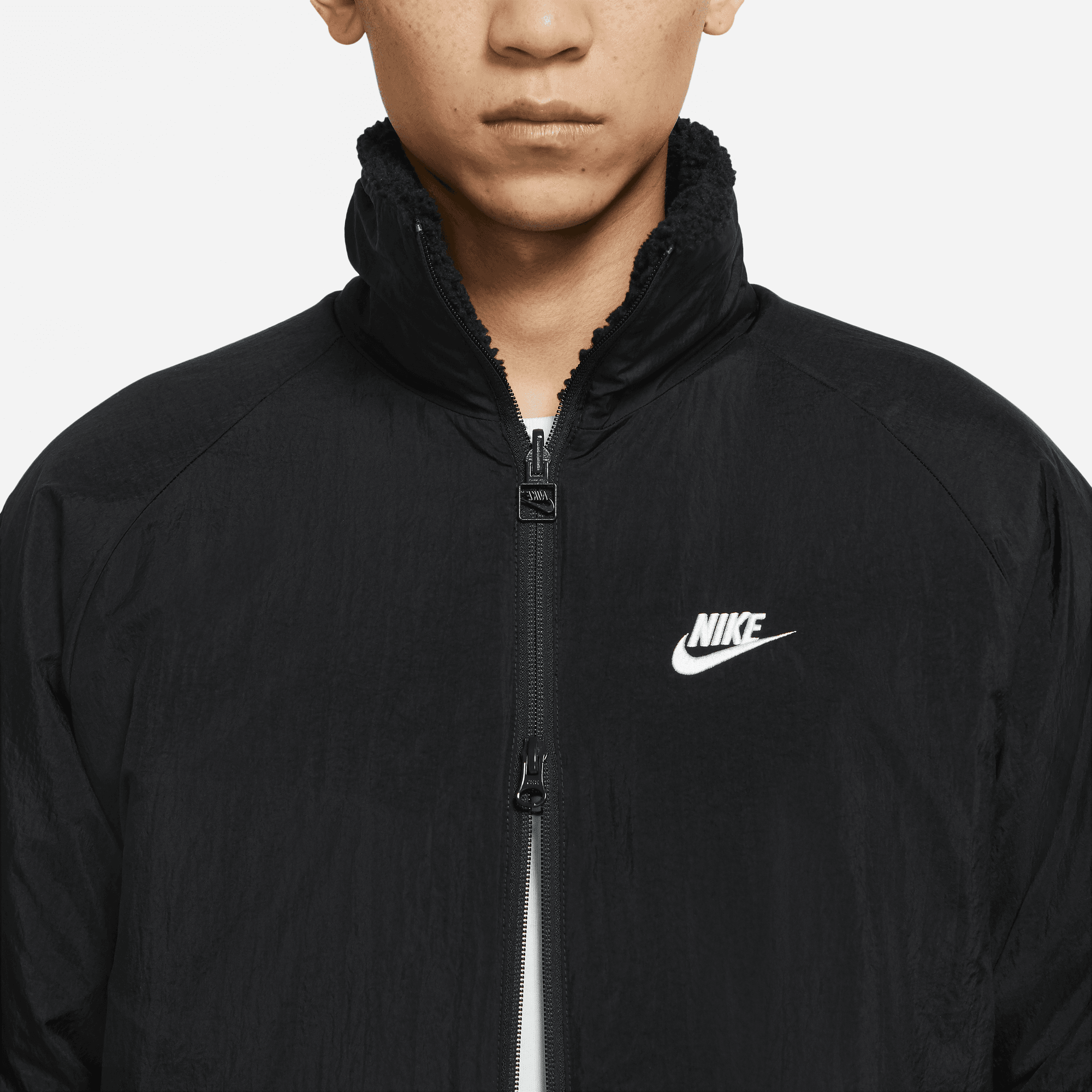 NIKE SPORTSWEAR SWOOSH MEN S FULL ZIP REVERSIBLE JACKET BLACK SAIL BLACK SAIL Park Access