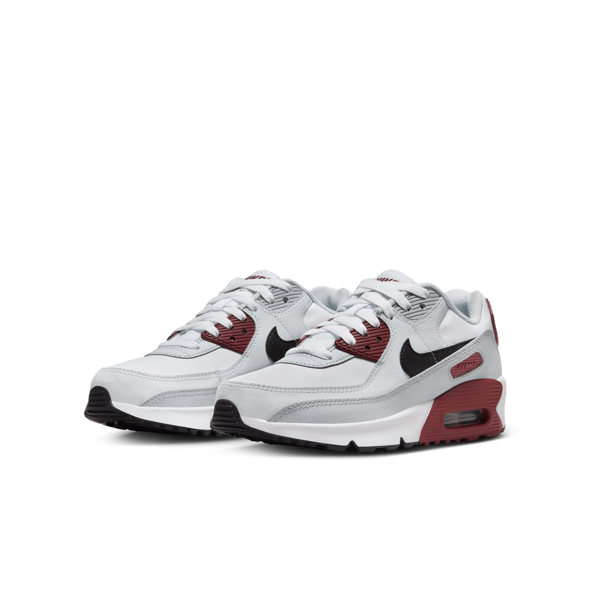 NIKE AIR MAX 90 LTR BIG KIDS SHOES WHITE BLACK DARK TEAM RED PURE PLATINUM Park Access