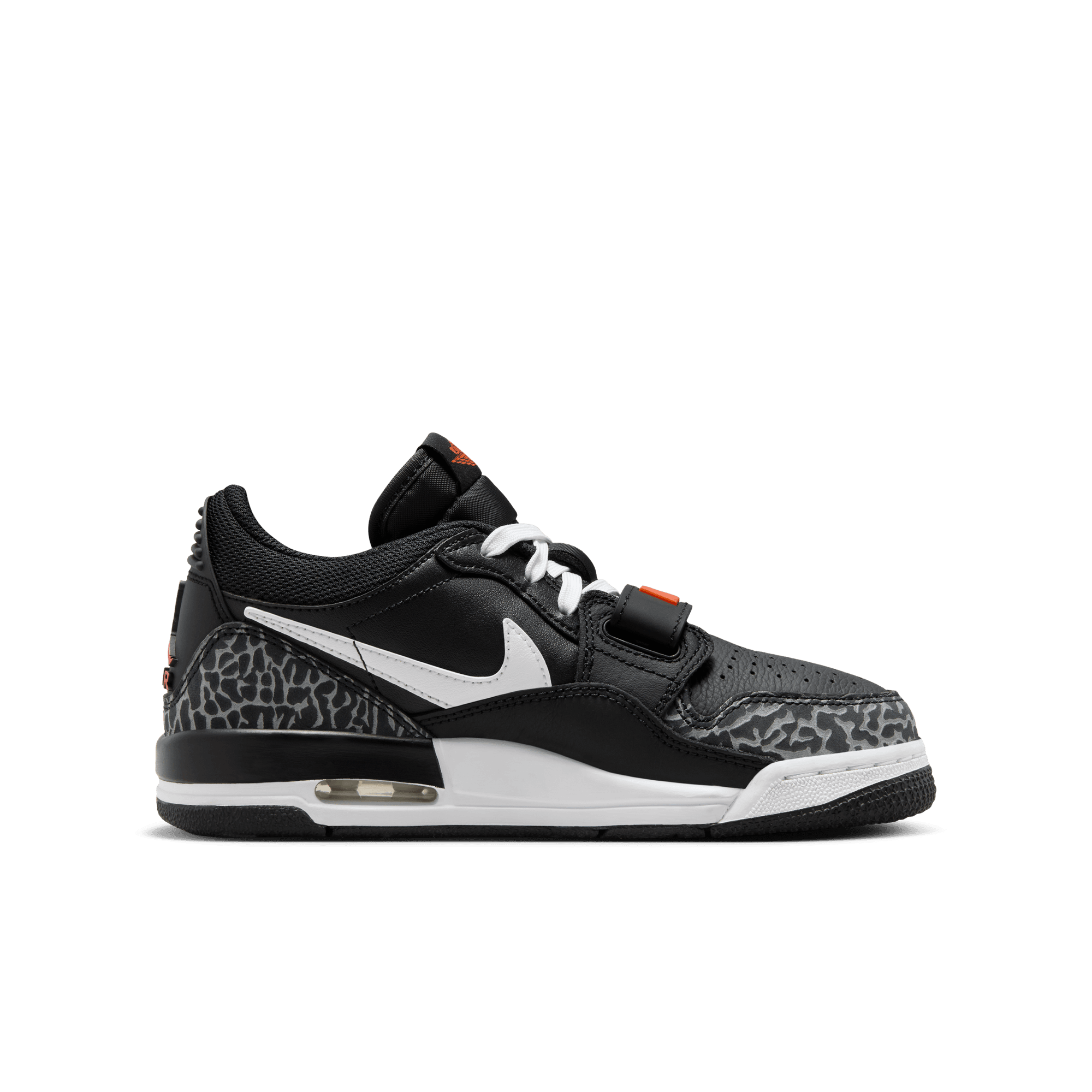 AIR JORDAN LEGACY 312 LOW BIG KIDS SHOES BLACK WHITE WOLF GREY
