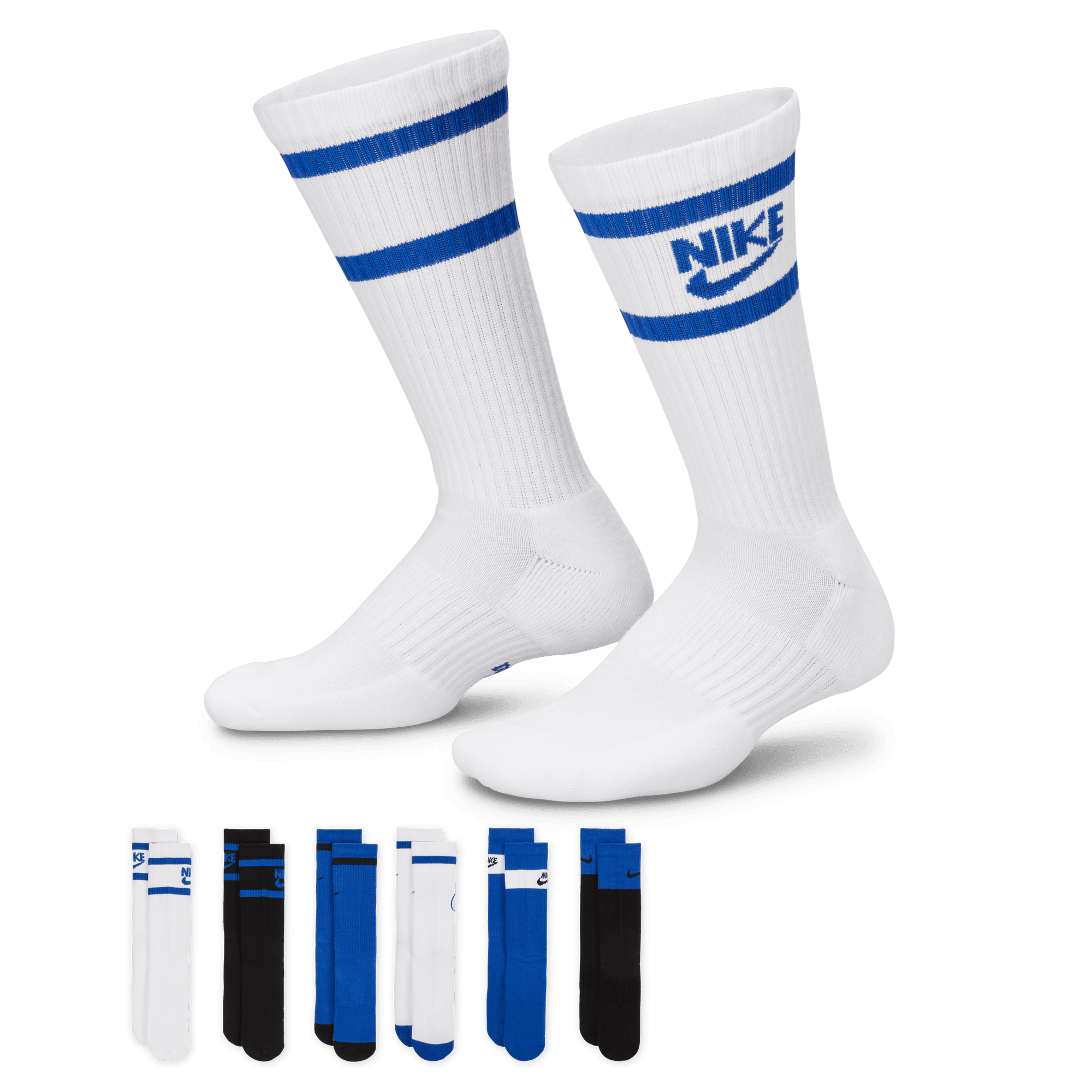 NIKE EVERYDAY KIDS' CUSHIONED CREW SOCKS (6 PAIRS)