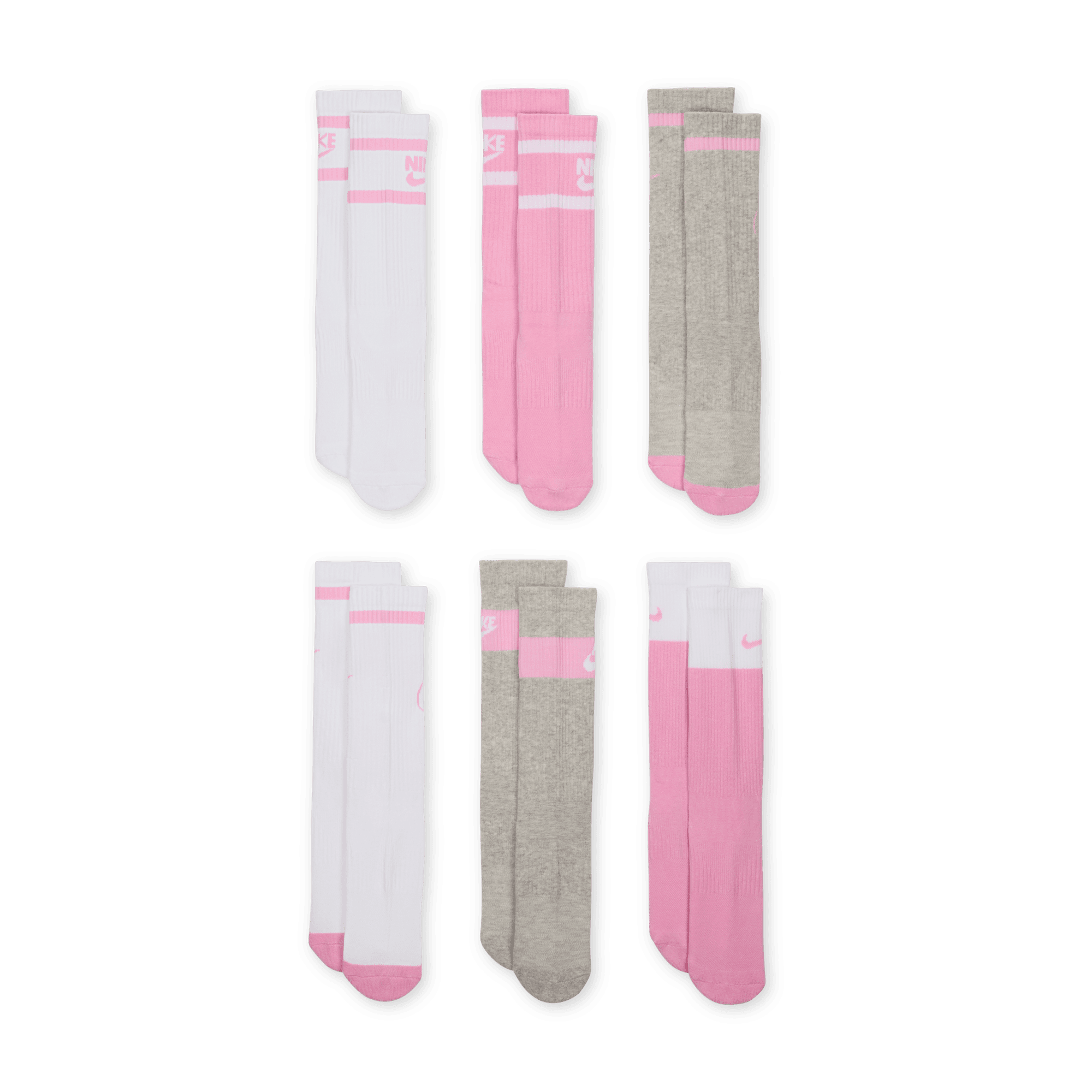 NIKE EVERYDAY KIDS' CUSHIONED CREW SOCKS (6 PAIRS)