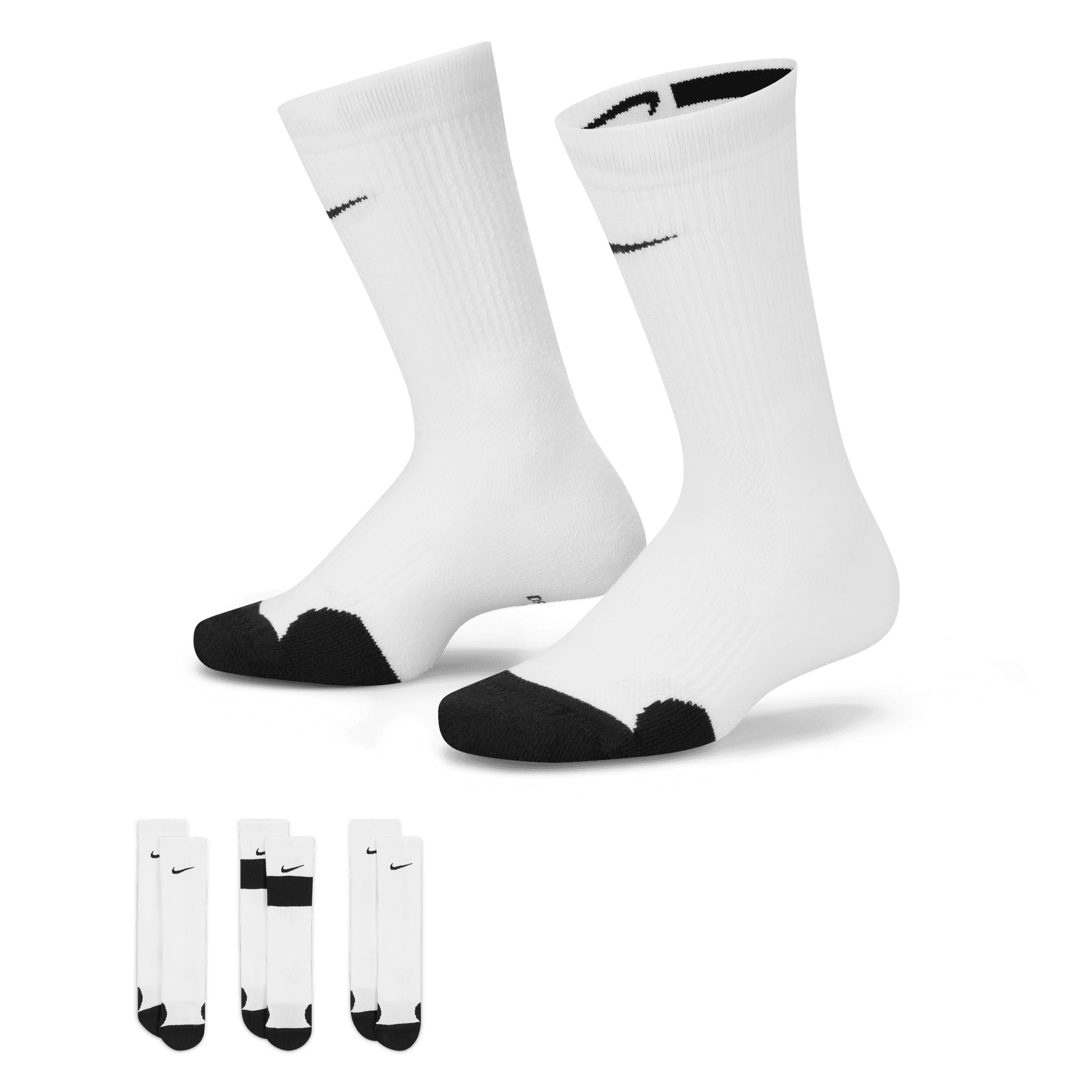 NIKE ELITE KIDS' BASKETBALL CREW SOCKS (3 PAIRS)