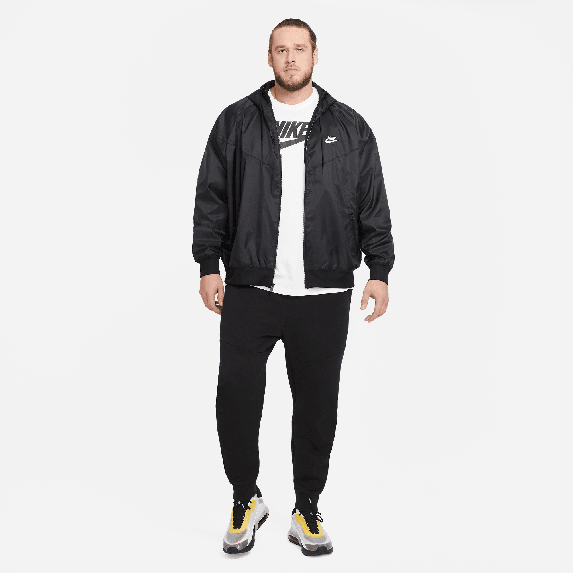 NIKE SPORTSWEAR WINDRUNNER MEN'S HOODED JACKET BLACK/WHITE – Park