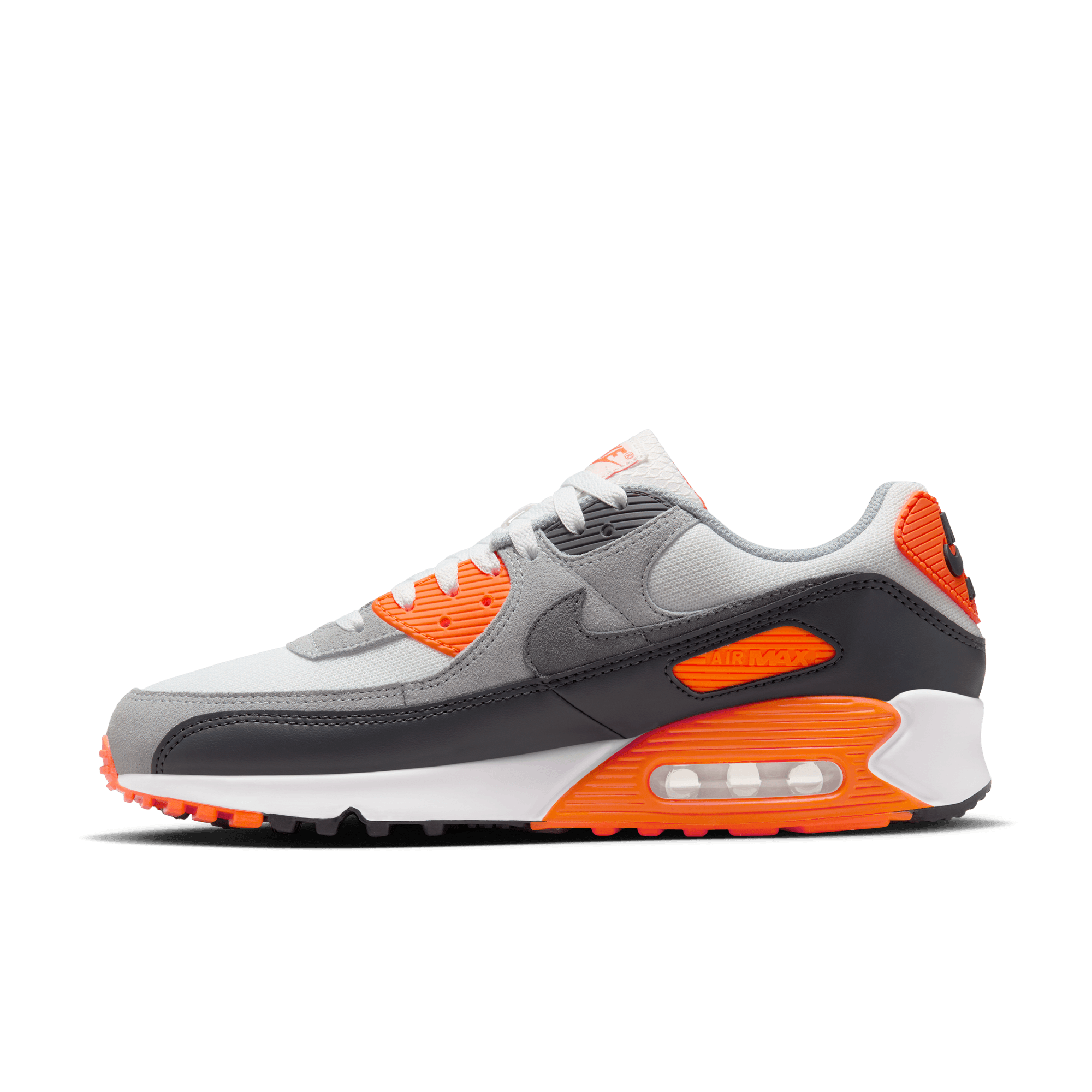 NIKE AIR MAX 90 MEN S SHOES SUMMIT WHITE SMOKE GREY SAFETY ORANGE Park Access