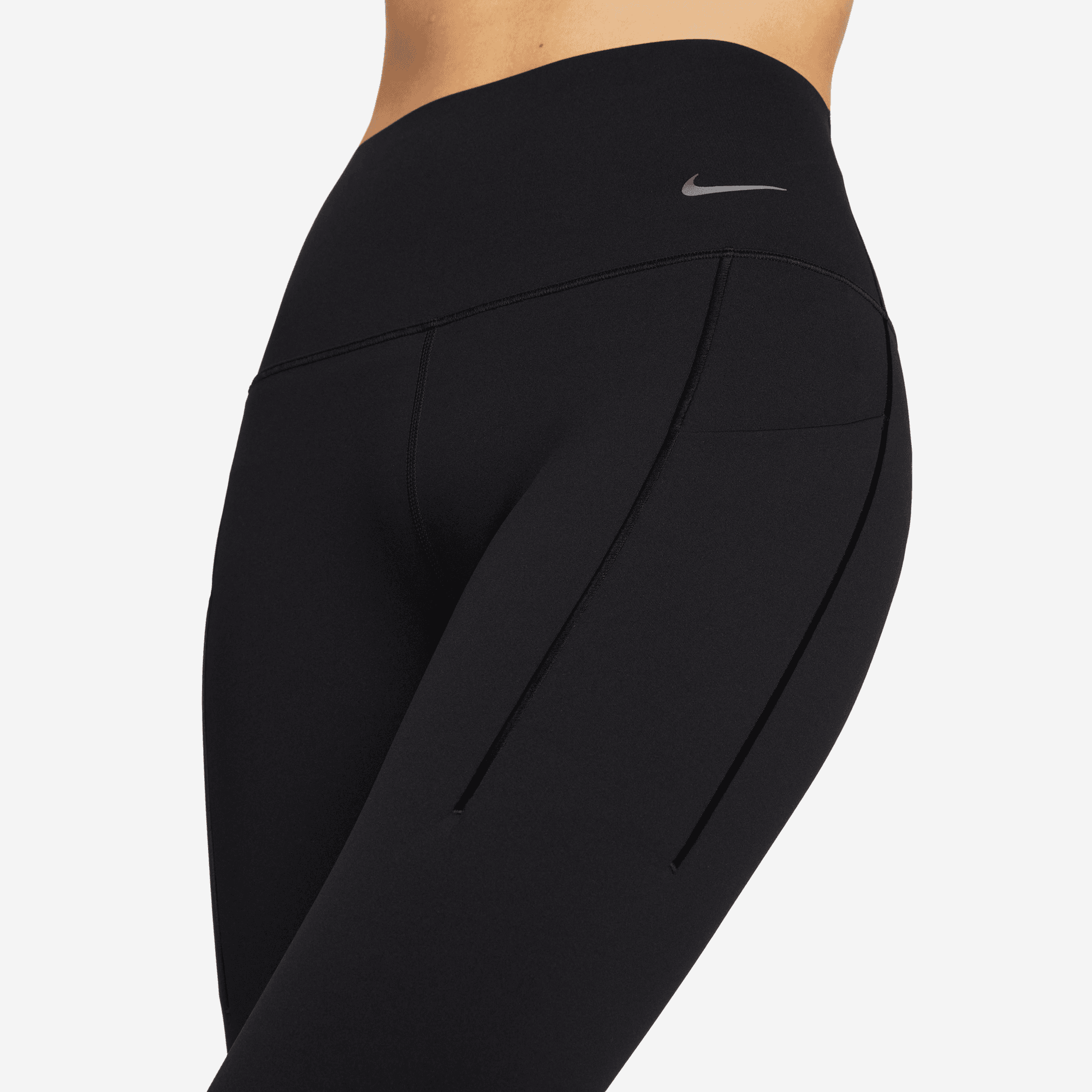 NIKE UNIVERSA WOMEN'S MEDIUM-SUPPORT HIGH-WAISTED CROPPED LEGGINGS WITH POCKETS