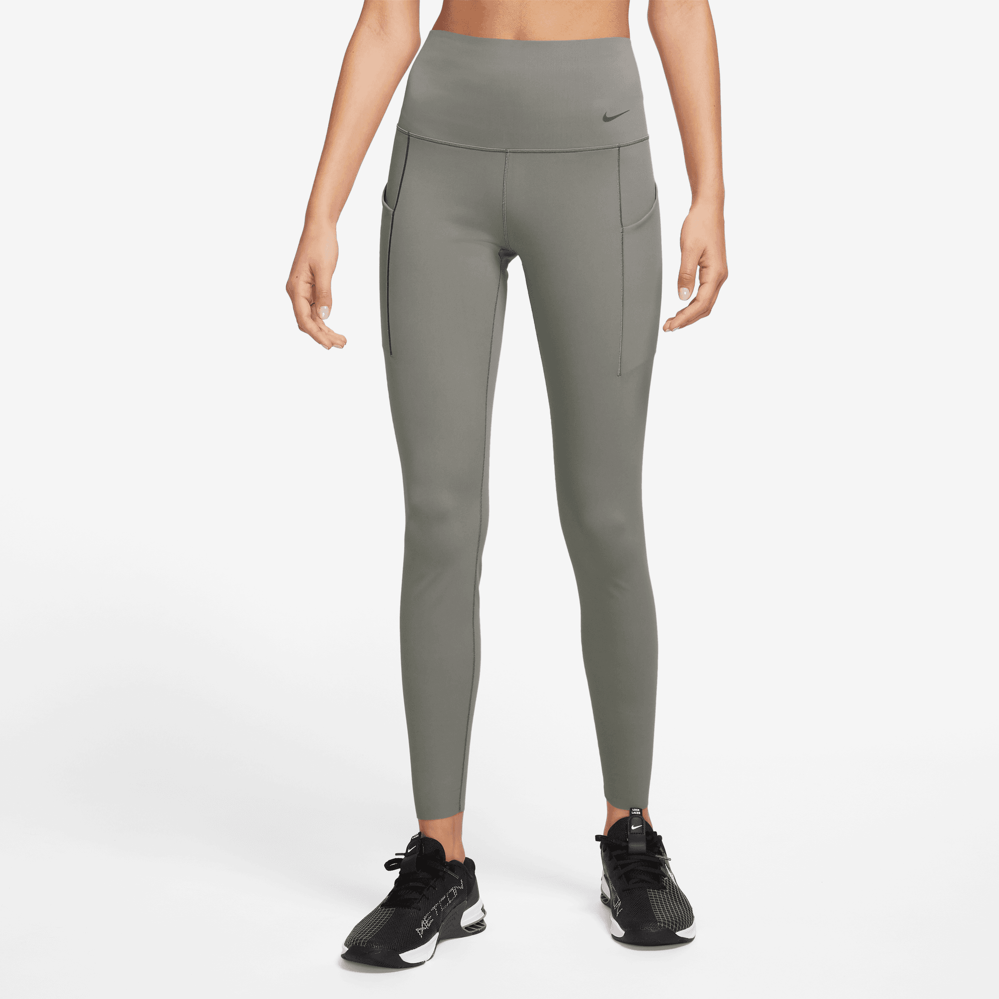 NIKE UNIVERSA WOMEN'S MEDIUM-SUPPORT HIGH-WAISTED LEGGINGS WITH POCKETS