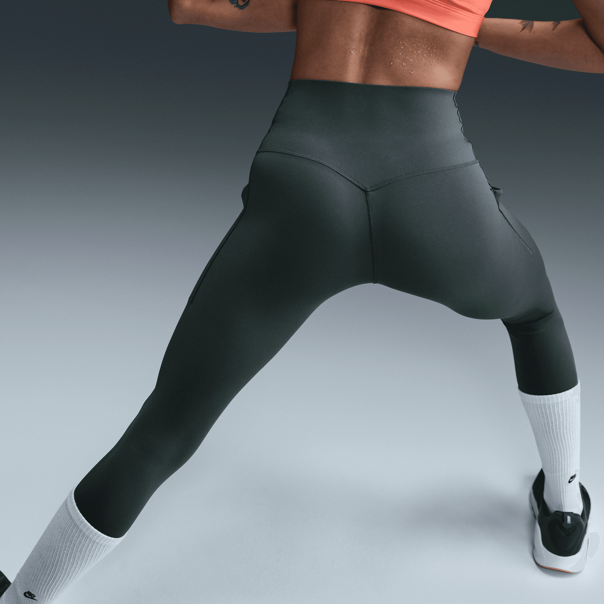 NIKE UNIVERSA WOMEN S MEDIUM SUPPORT HIGH WAISTED LEGGINGS WITH POCKET Park Access