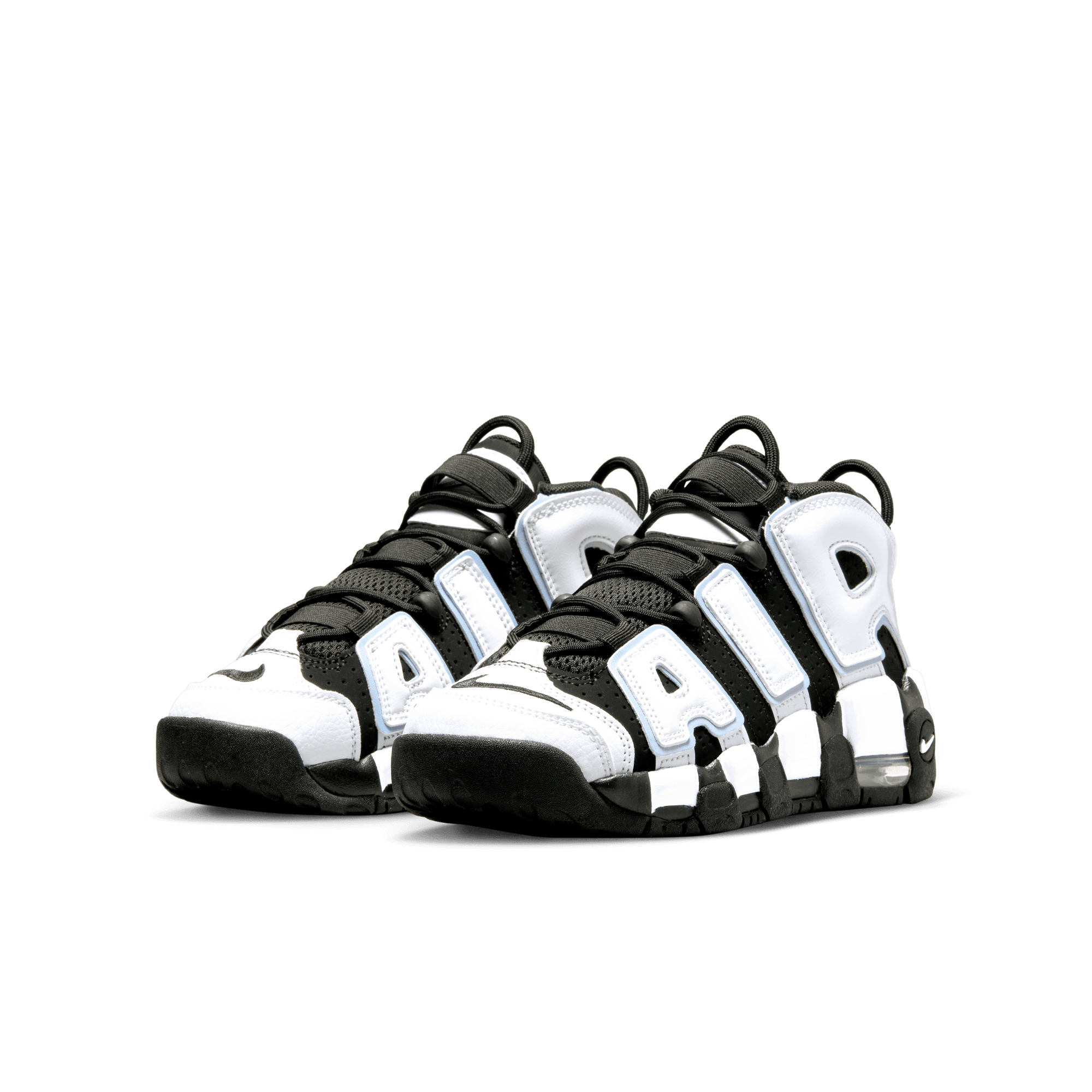 NIKE AIR MORE UPTEMPO BIG KIDS SHOES BLACK WHITE MULTI COLOR COBALT BLISS Park Access