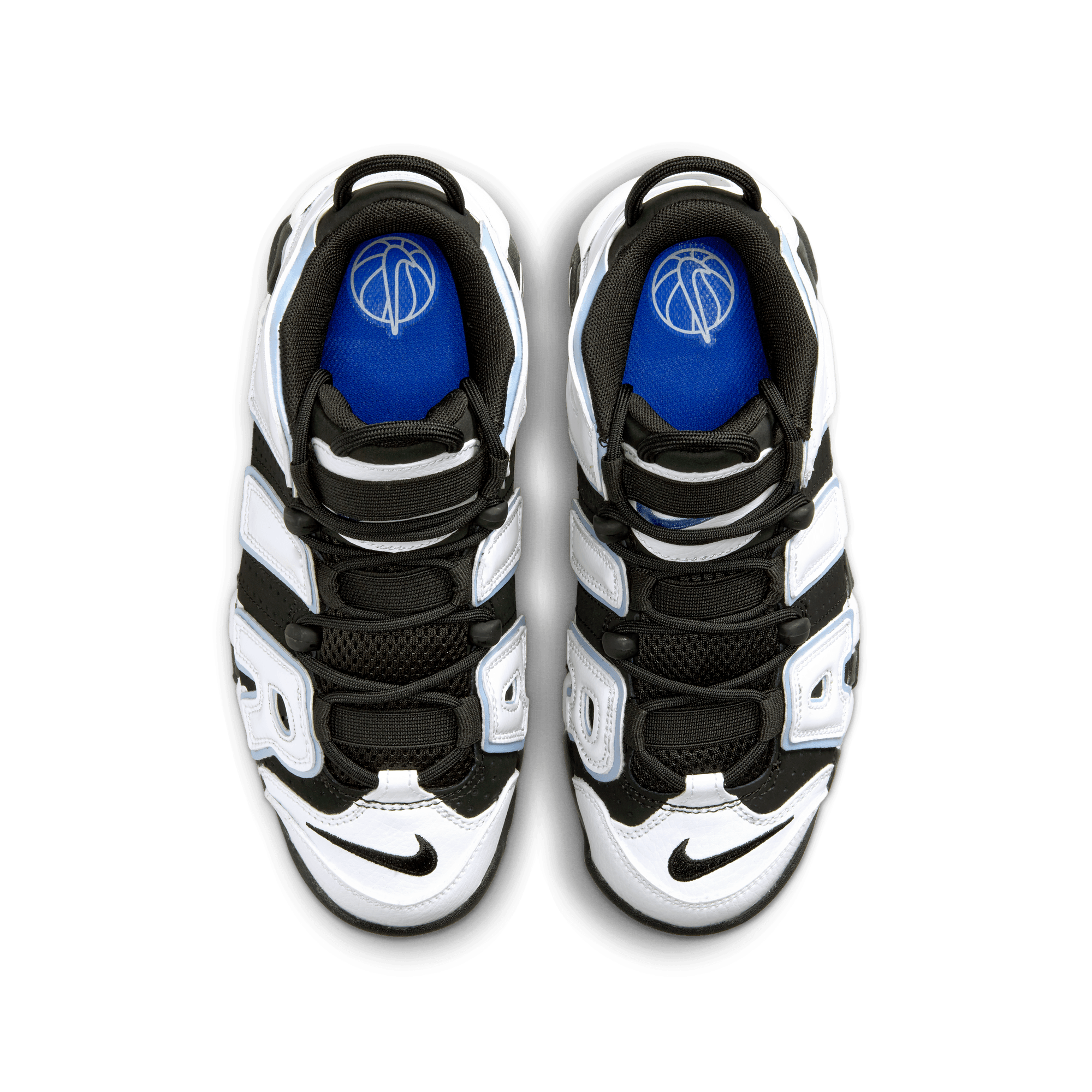 NIKE AIR MORE UPTEMPO BIG KIDS SHOES BLACK WHITE MULTI COLOR COBALT BLISS Park Access