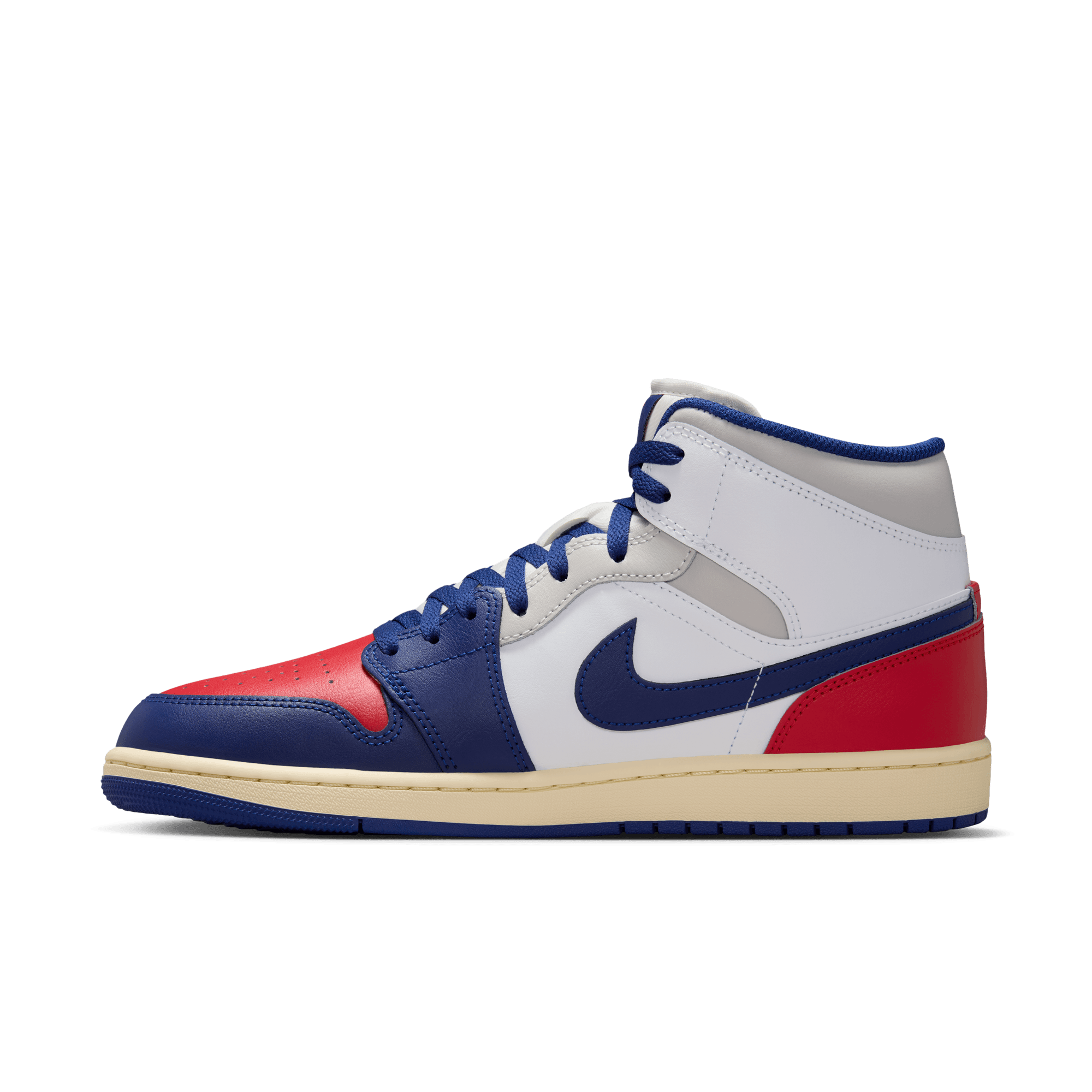 AIR JORDAN MID MEN'S SHOES WHITE/DEEP ROYAL BLUE-UNIVERSITY RED