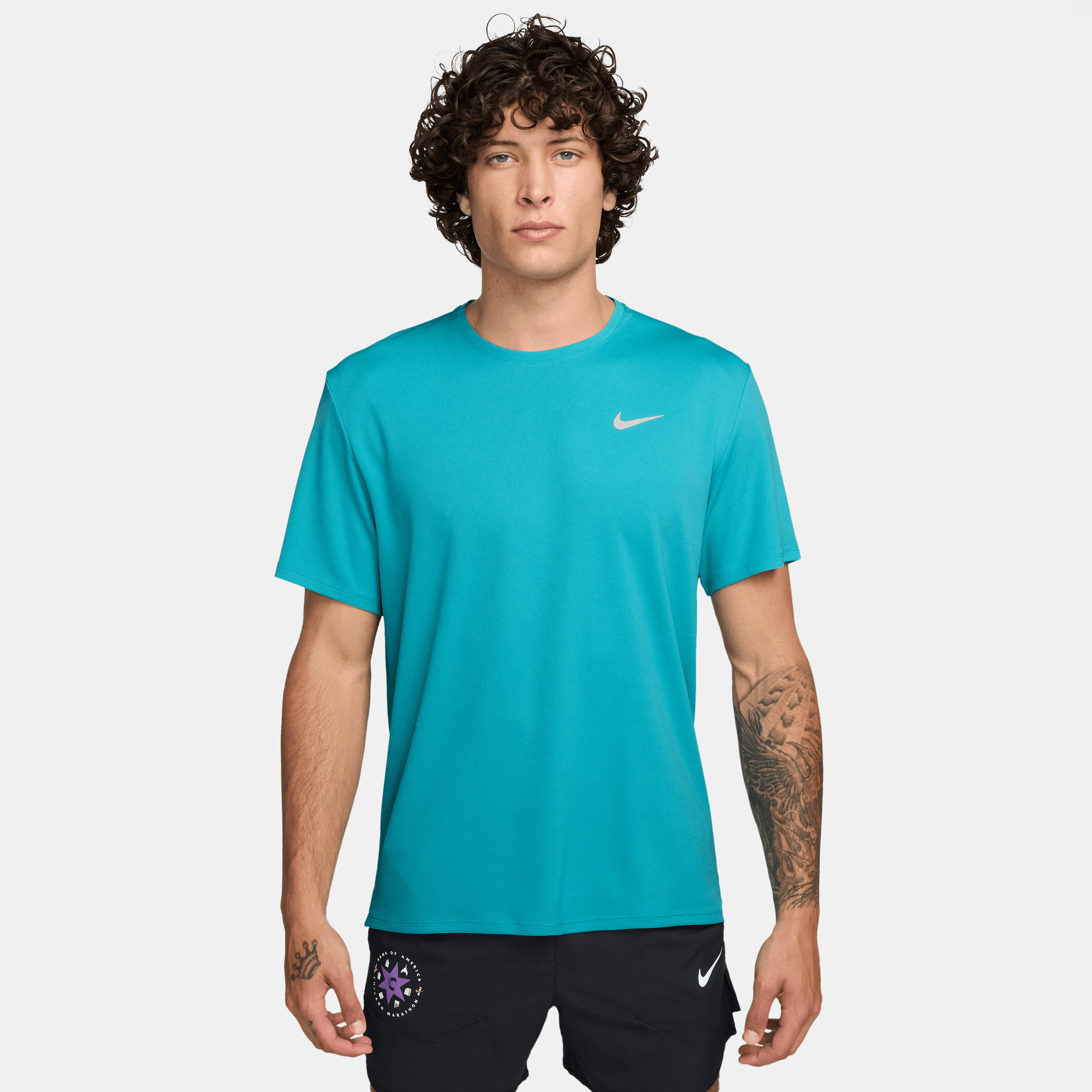NIKE DRI-FIT UV MILER MEN'S SHORT-SLEEVE RUNNING TOP