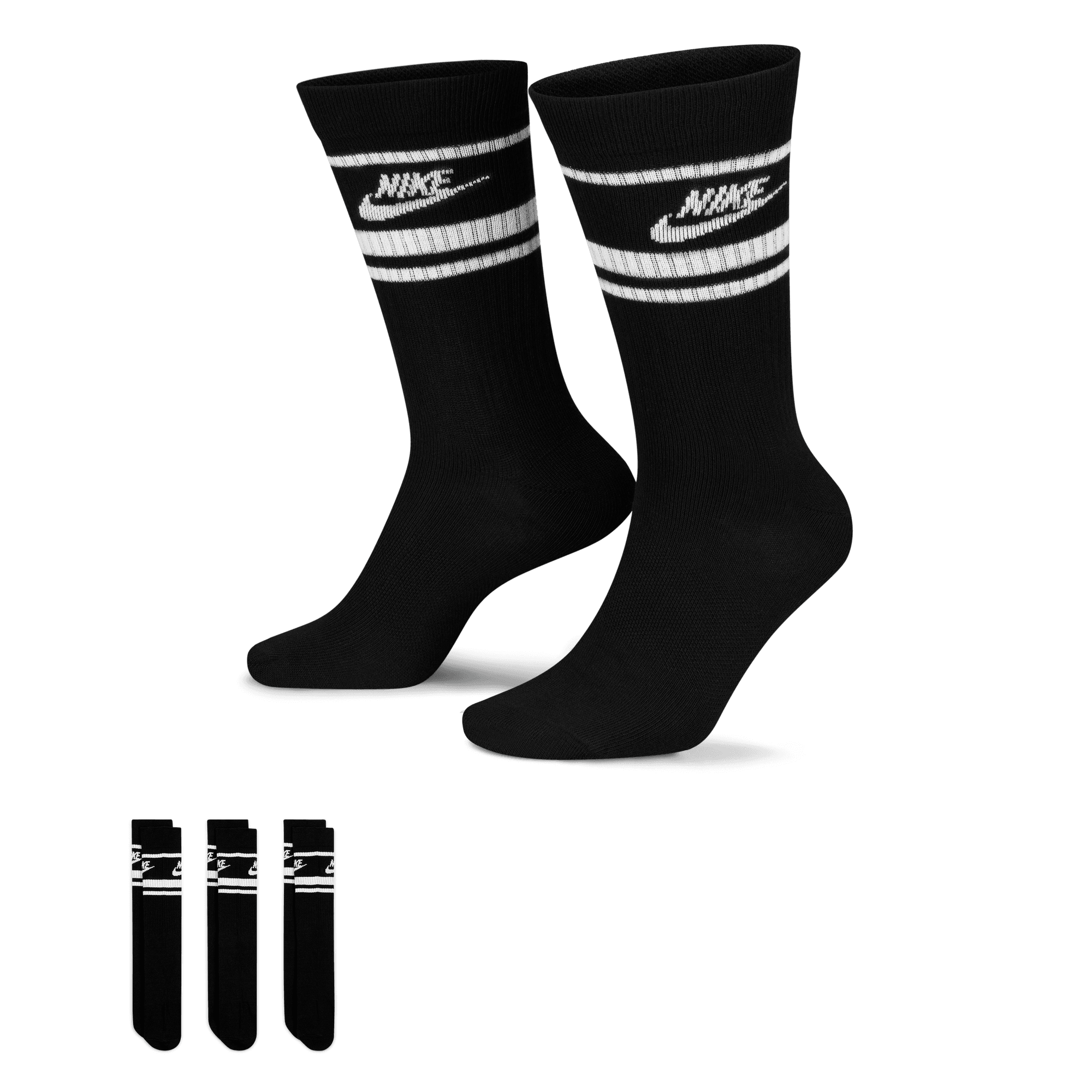 NIKE SPORTSWEAR DRI-FIT EVERYDAY ESSENTIAL CREW SOCKS (3 PAIRS)