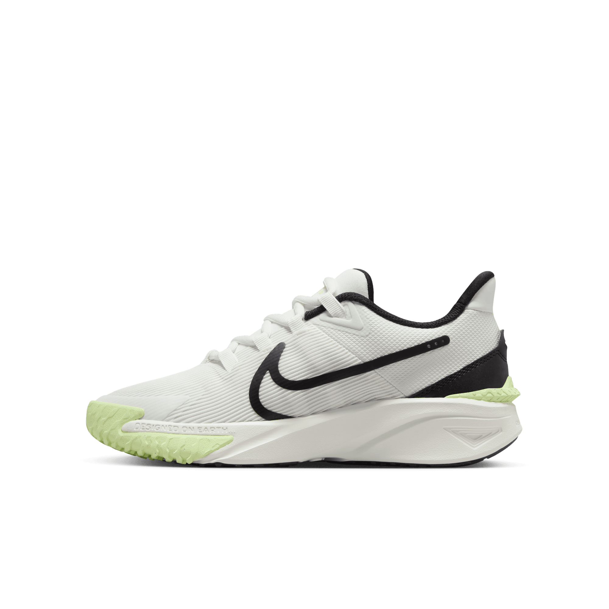 NIKE STAR RUNNER 4 BIG KIDS ROAD RUNNING SHOES SUMMIT WHITE BLACK BARELY VOLT WHITE Park Access