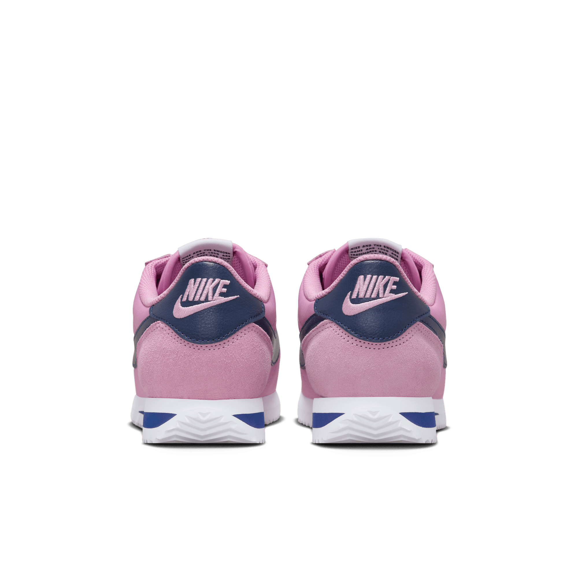 Nike cortez white with pink swoosh on sale