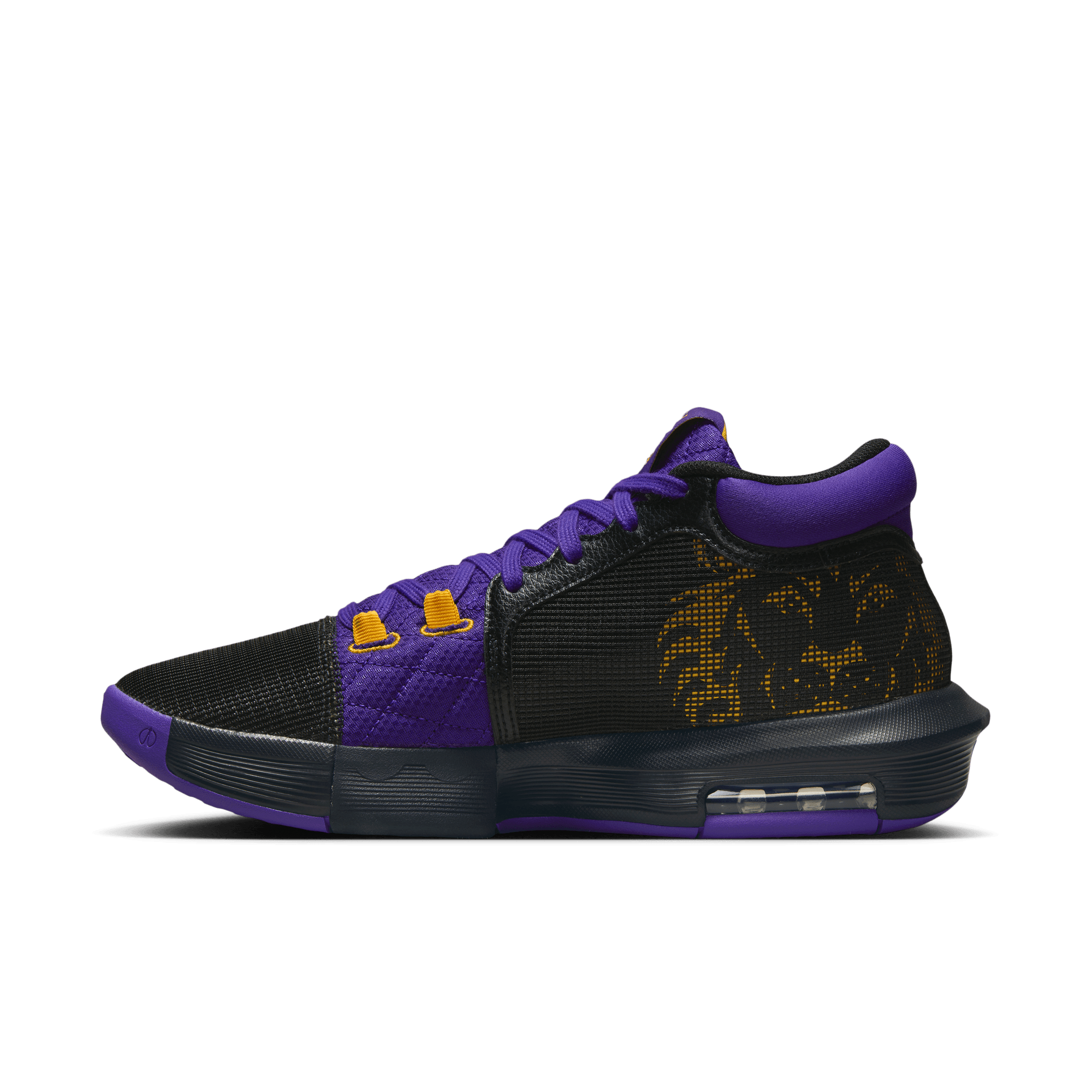 LEBRON WITNESS 8 EP BASKETBALL SHOES BLACK UNIVERSITY GOLD FIELD