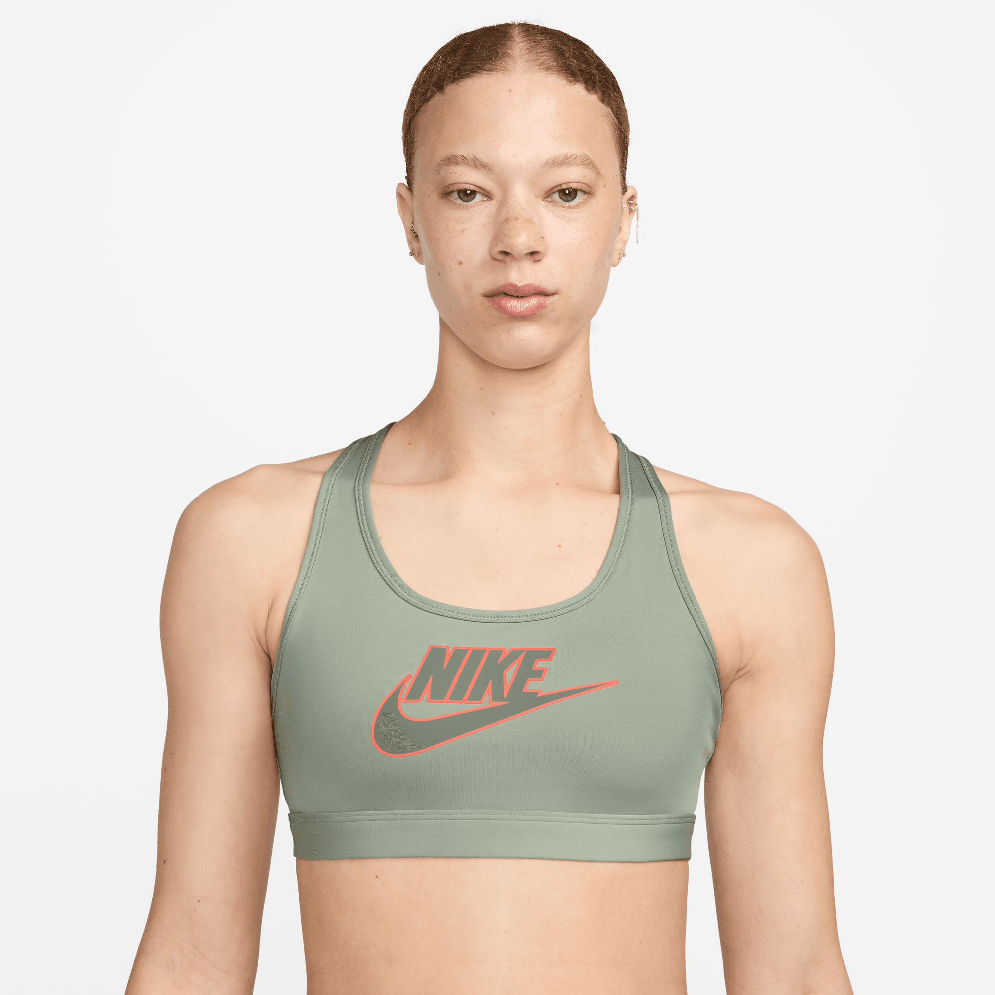 NIKE SWOOSH MEDIUM SUPPORT WOMEN'S PADDED LOGO SPORTS BRA