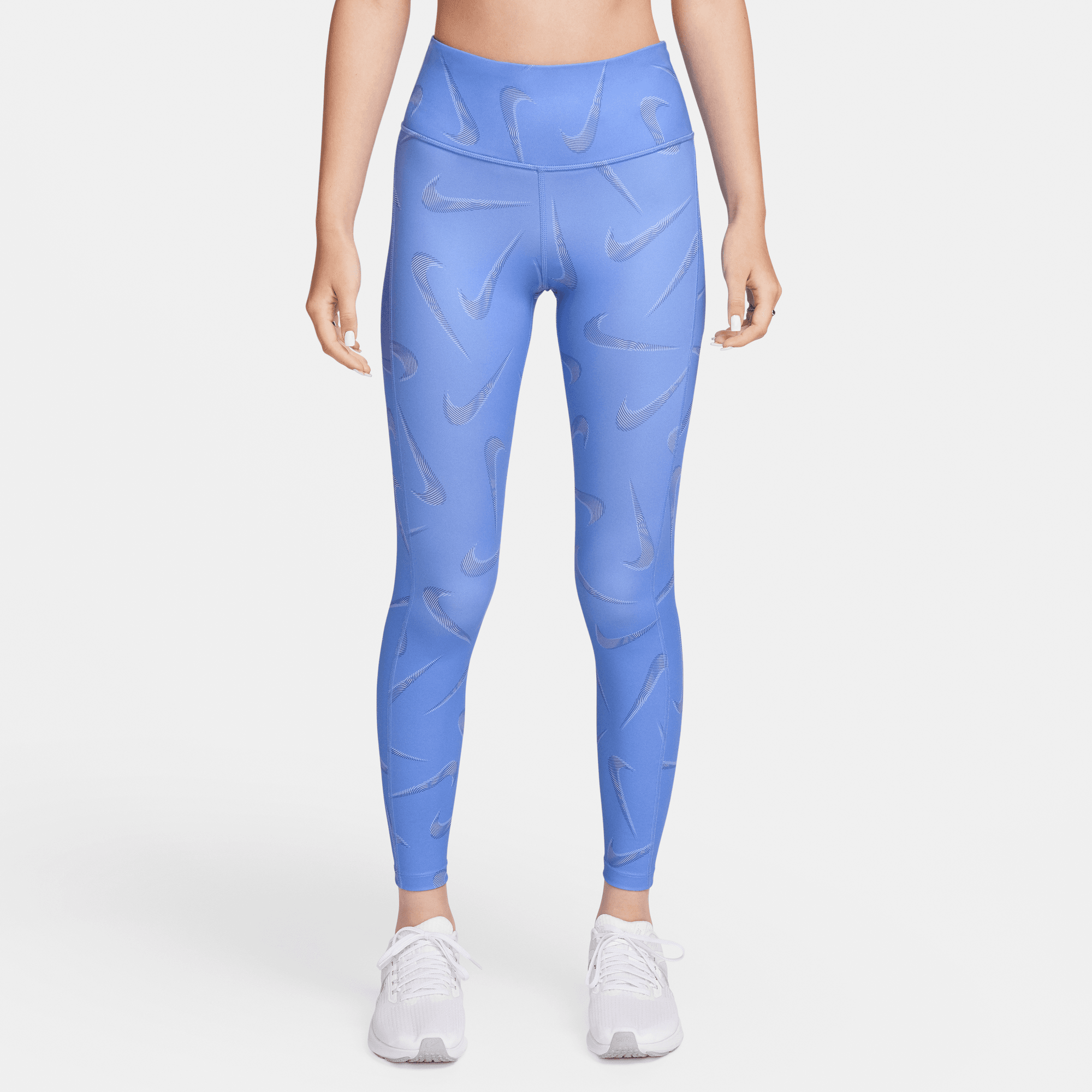 NIKE FAST SWOOSH WOMEN'S MID-RISE 7/8 PRINTED RUNNING LEGGINGS WITH POCKETS