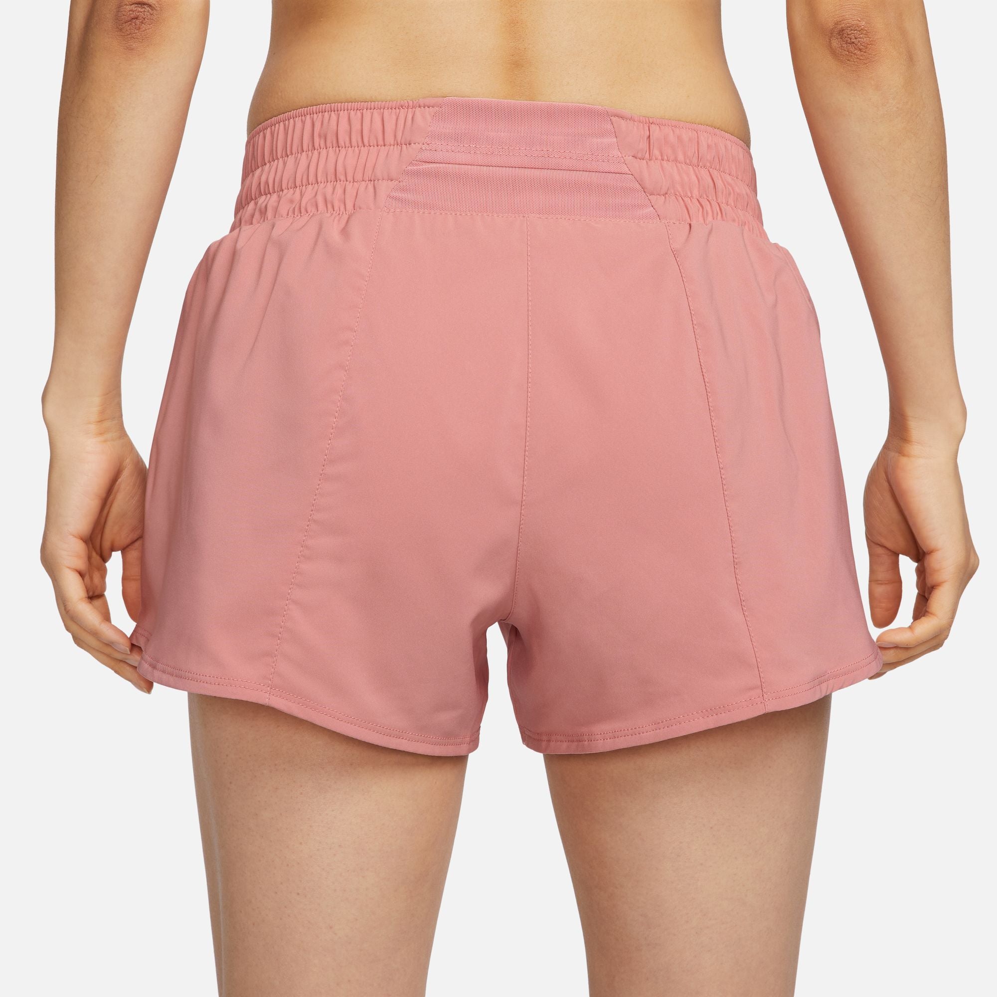 NIKE DRI-FIT ONE SWOOSH WOMEN'S MID-RISE BRIEF-LINED RUNNING SHORTS