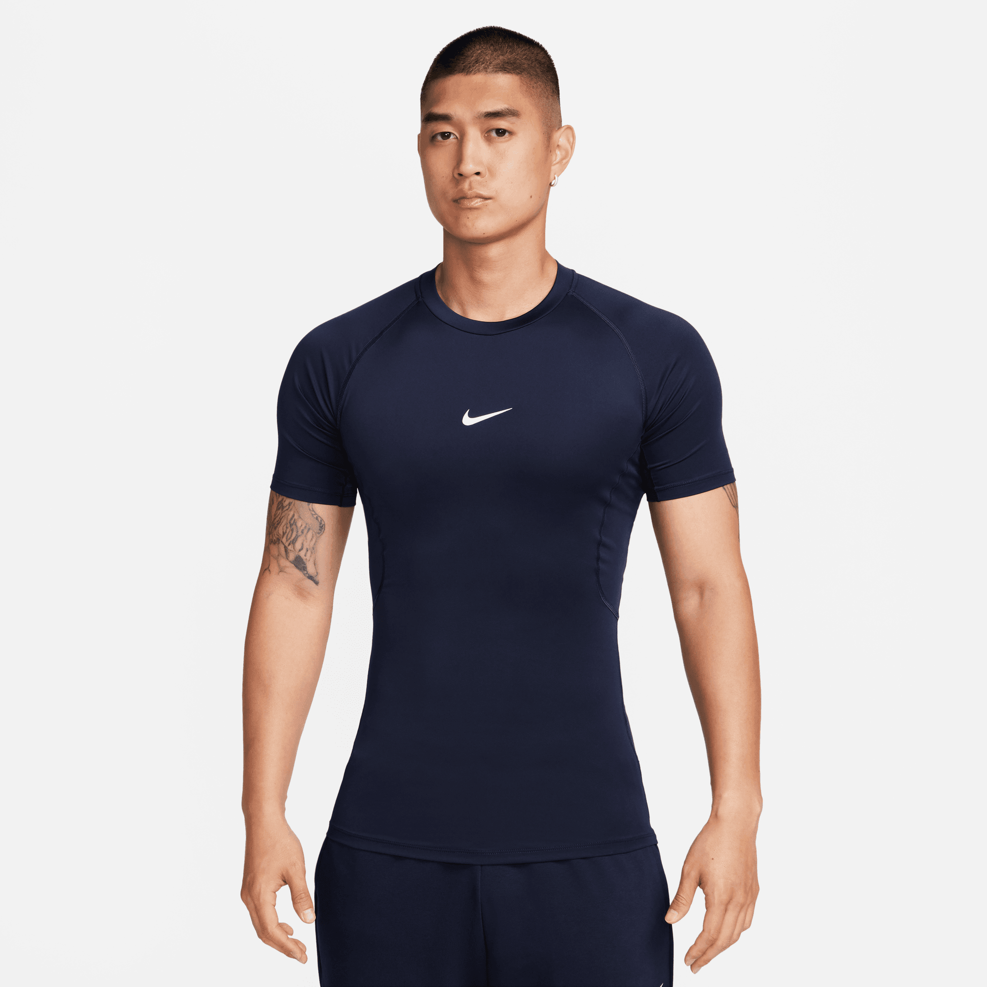 NIKE PRO MEN'S DRI-FIT TIGHT SHORT-SLEEVE FITNESS TOP