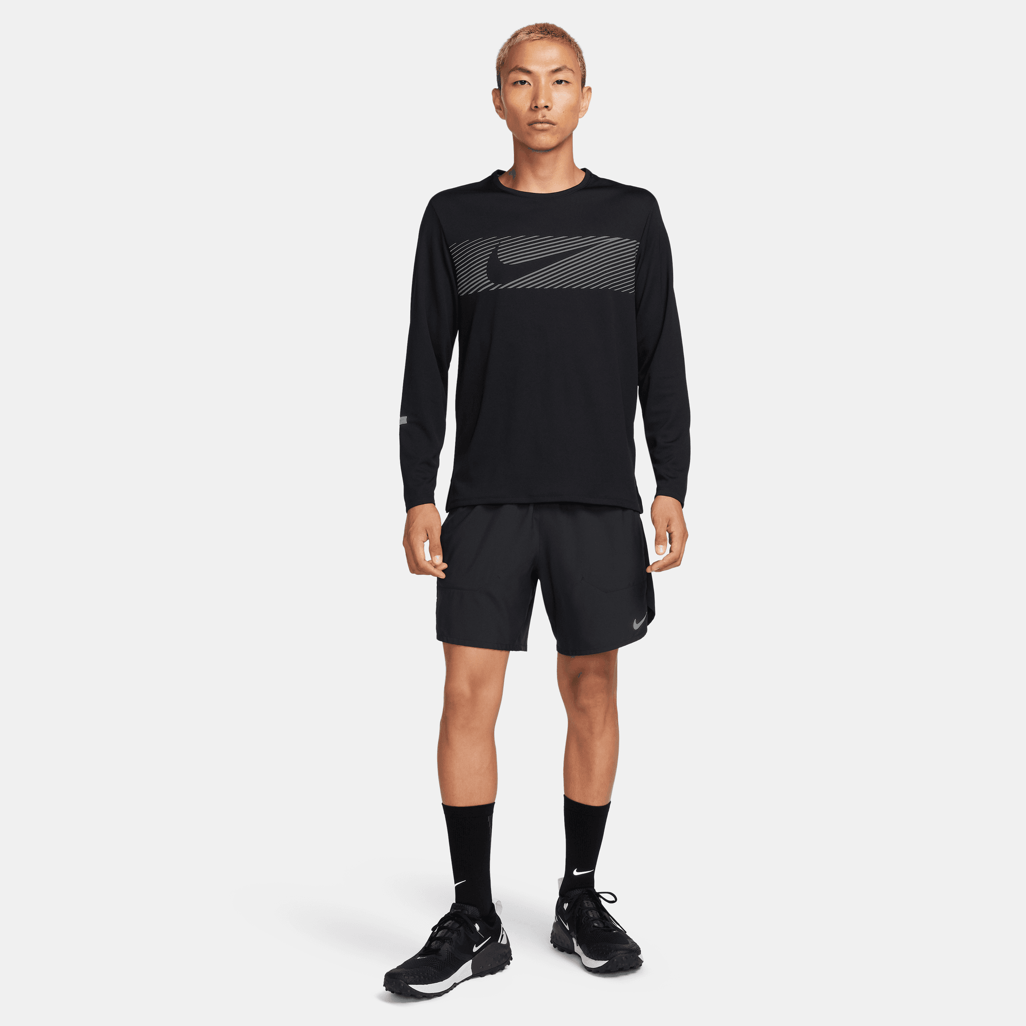 NIKE MILER FLASH MEN S DRI FIT UV LONG SLEEVE RUNNING TOP Park