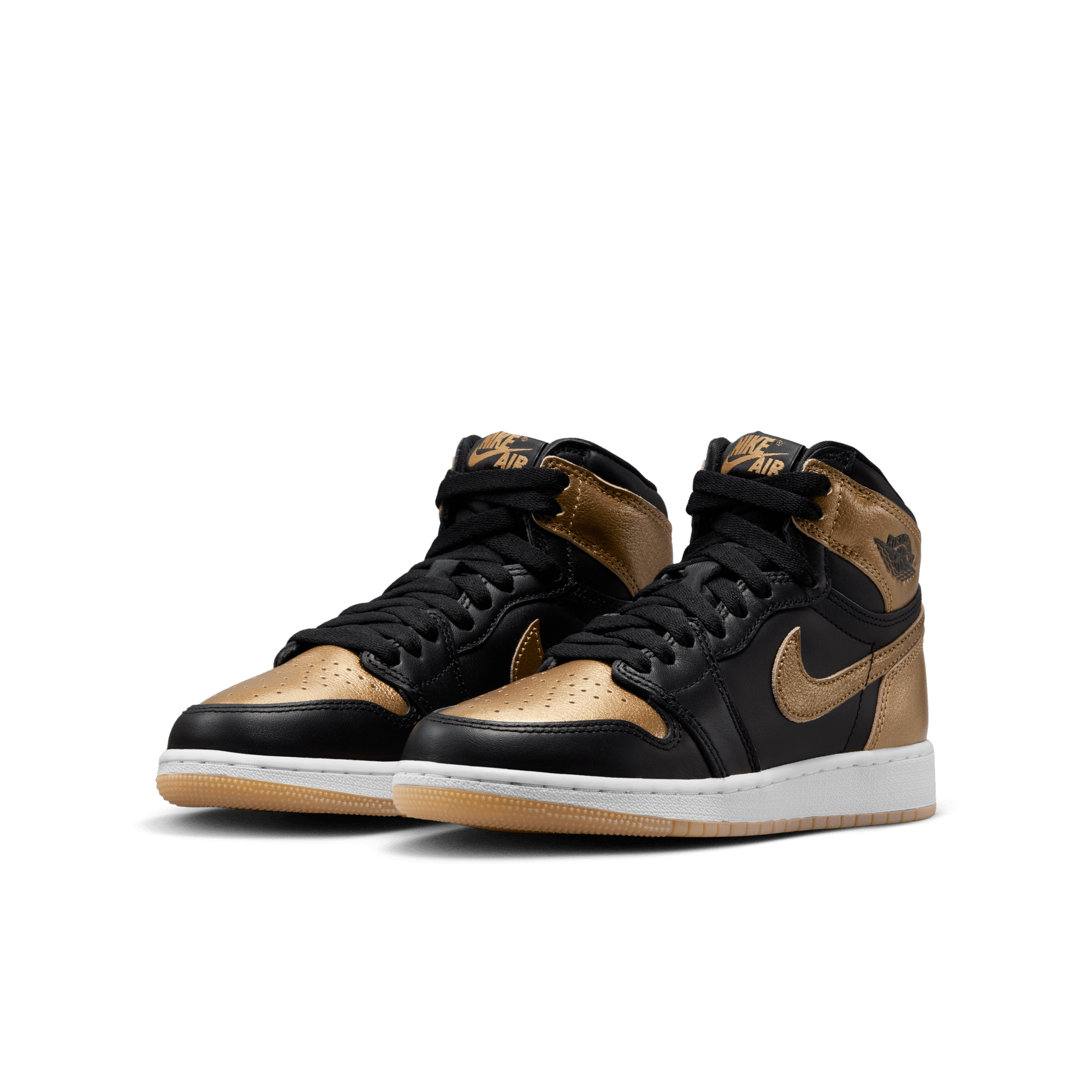 AIR JORDAN 1 HIGH OG "BLACK AND GOLD" BIG KIDS' SHOES