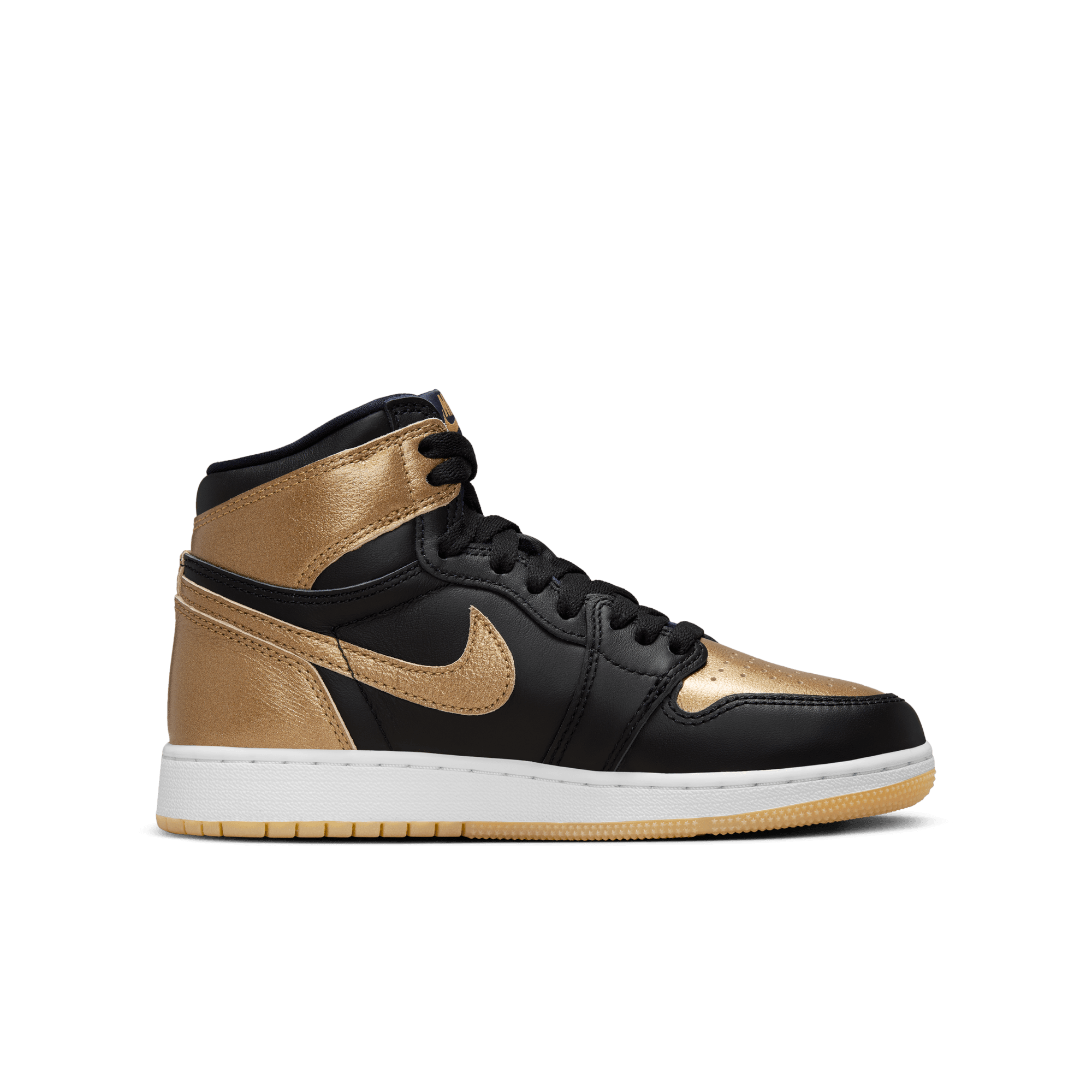 AIR JORDAN 1 HIGH OG "BLACK AND GOLD" BIG KIDS' SHOES