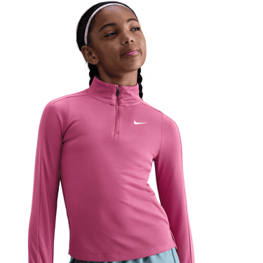NIKE GIRLS' DRI-FIT LONG-SLEEVE 1/4-ZIP TOP