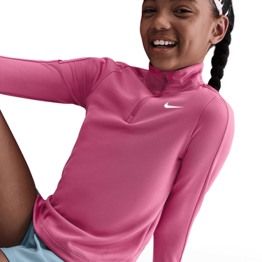 NIKE GIRLS' DRI-FIT LONG-SLEEVE 1/4-ZIP TOP