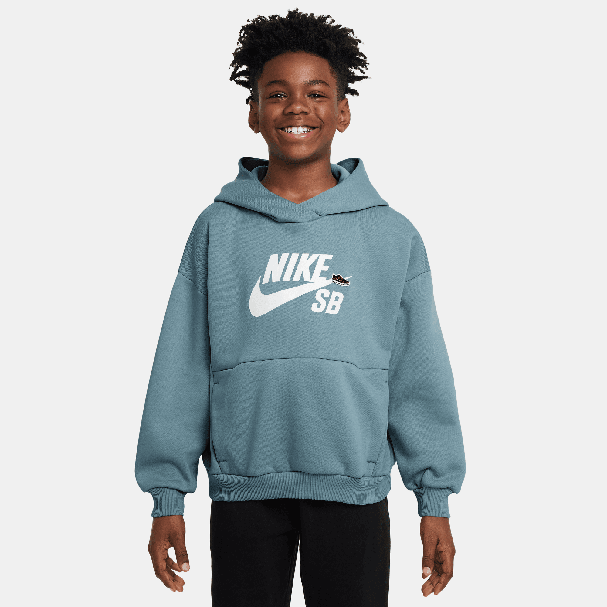 NIKE SB ICON FLEECE EASYON BIG KIDS OVERSIZED PULLOVER HOODIE