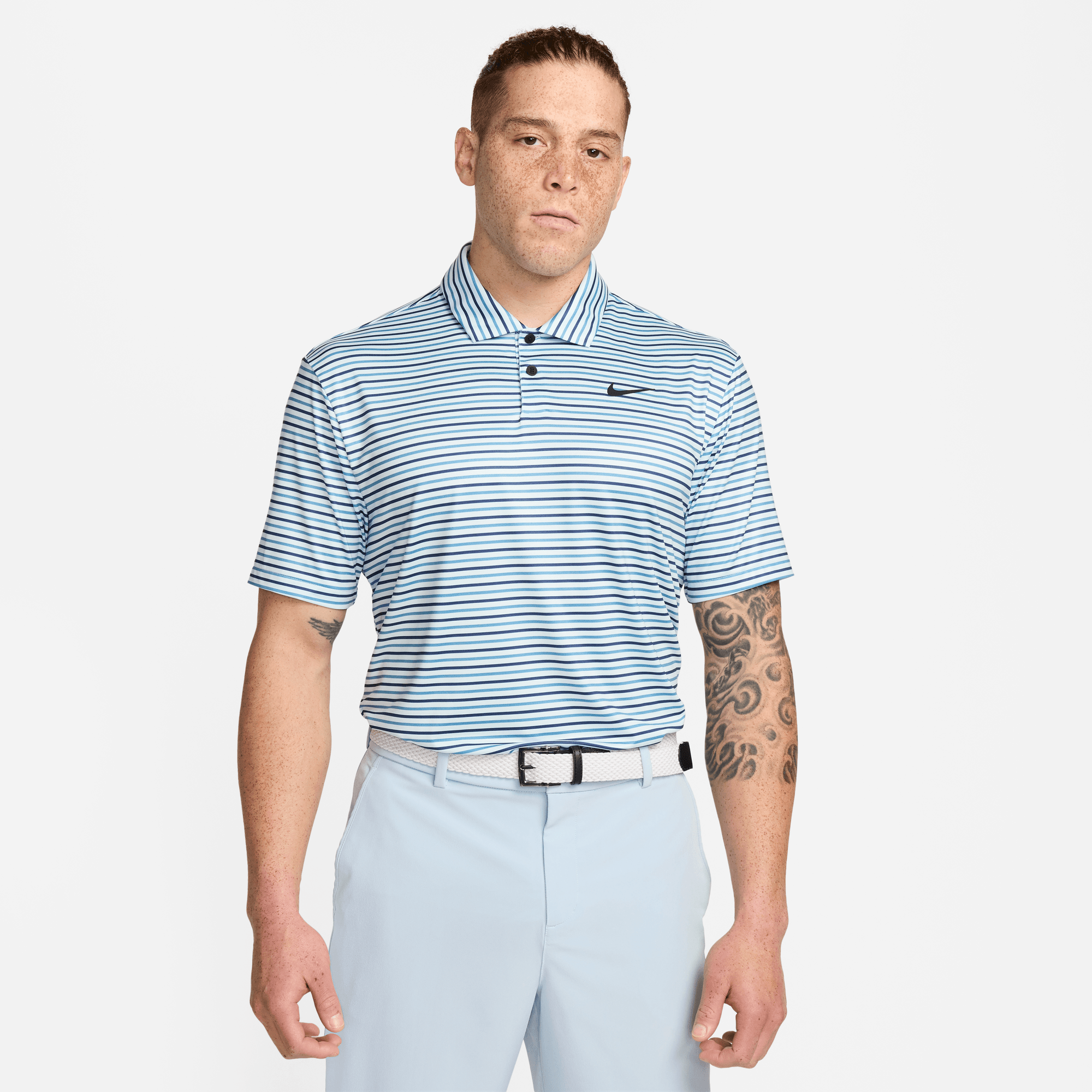 NIKE TOUR MEN'S DRI-FIT STRIPED GOLF POLO