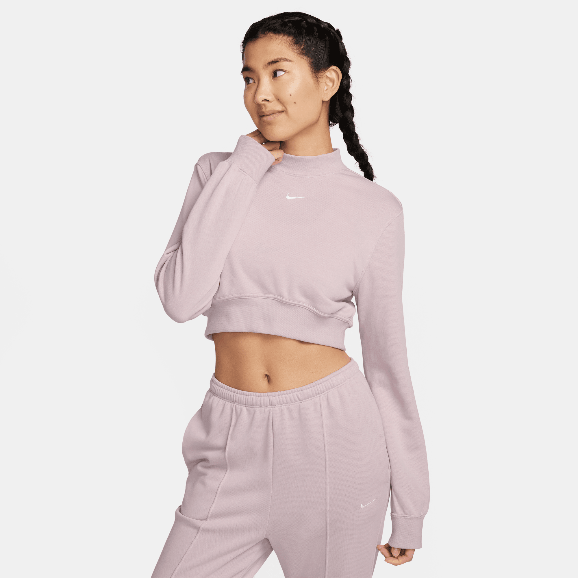 NIKE SPORTSWEAR CHILL TERRY WOMEN'S CREW-NECK CROPPED FRENCH TERRY TOP