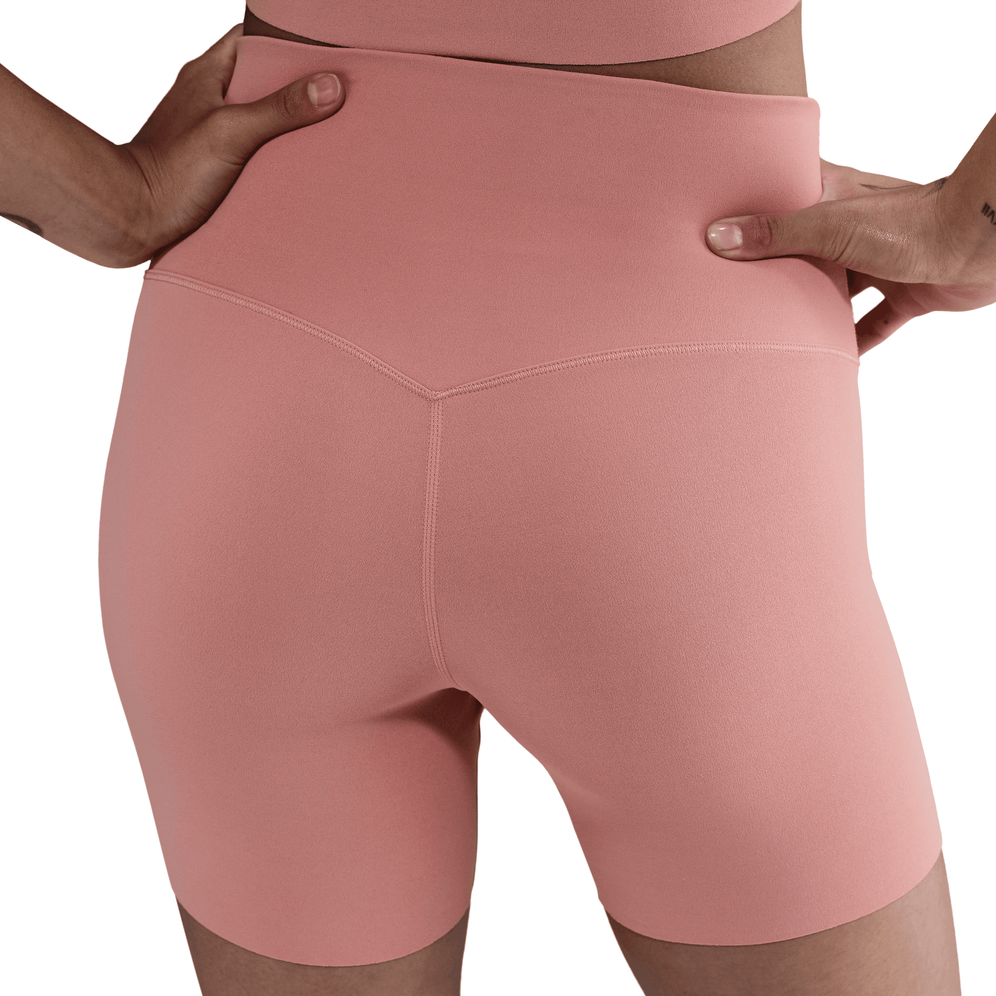 NIKE ZENVY WOMEN'S GENTLE-SUPPORT HIGH-WAISTED 5" BIKER SHORTS