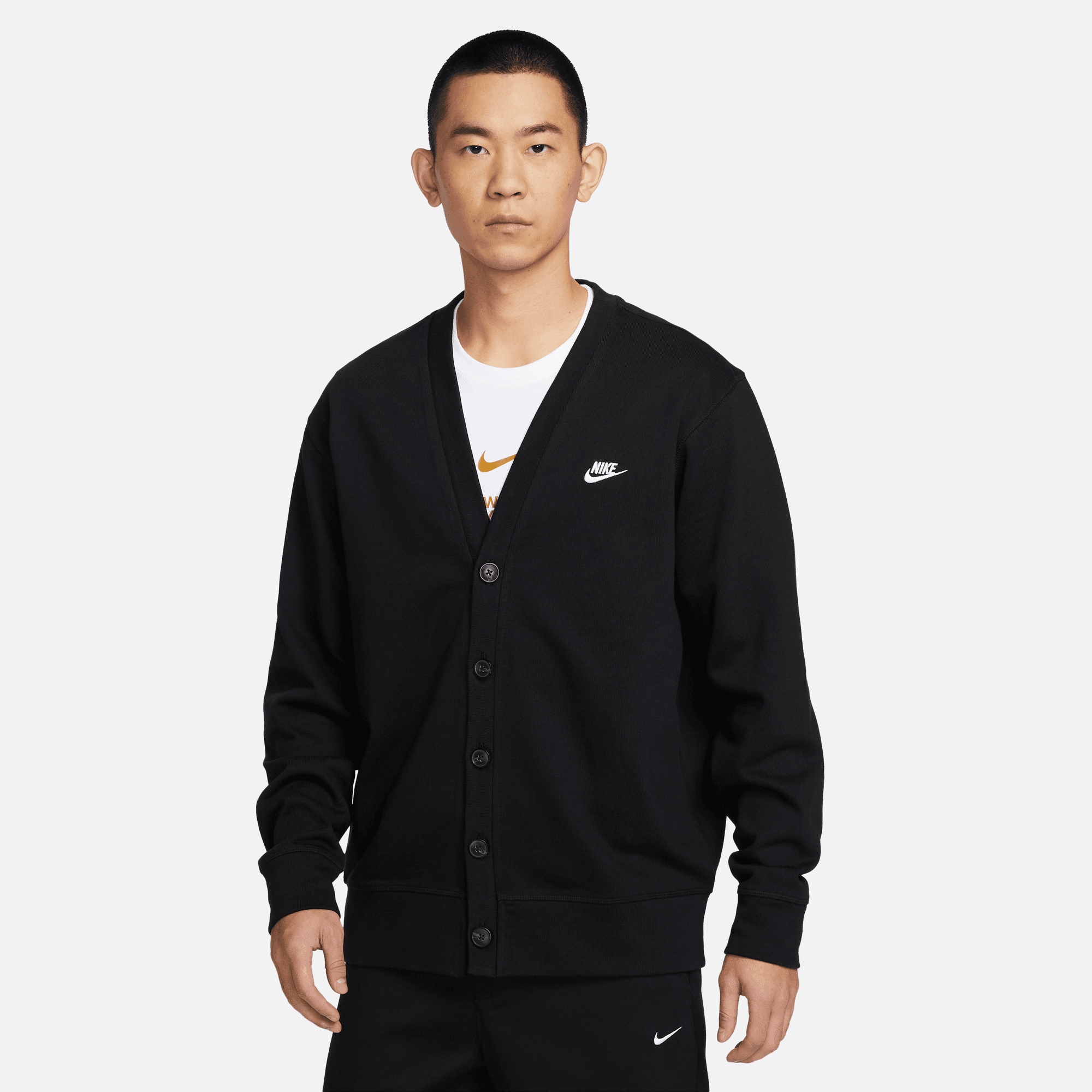 NIKE CLUB MEN'S KNIT FAIRWAY CARDIGAN BLACK/WHITE – Park Access