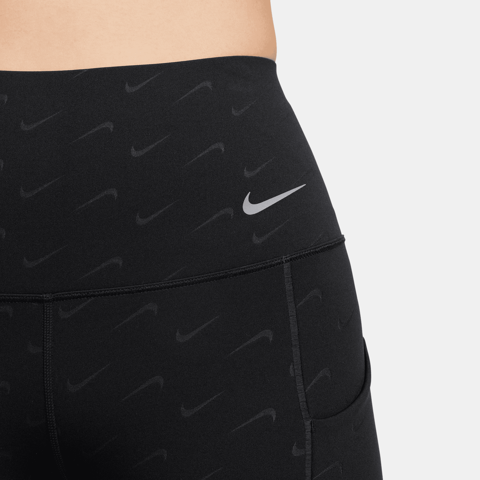 NIKE UNIVERSA WOMEN'S  MEDIUM-SUPPORT HIGH-WAISTED 7/8 PRINTED LEGGINGS WITH POCKETS