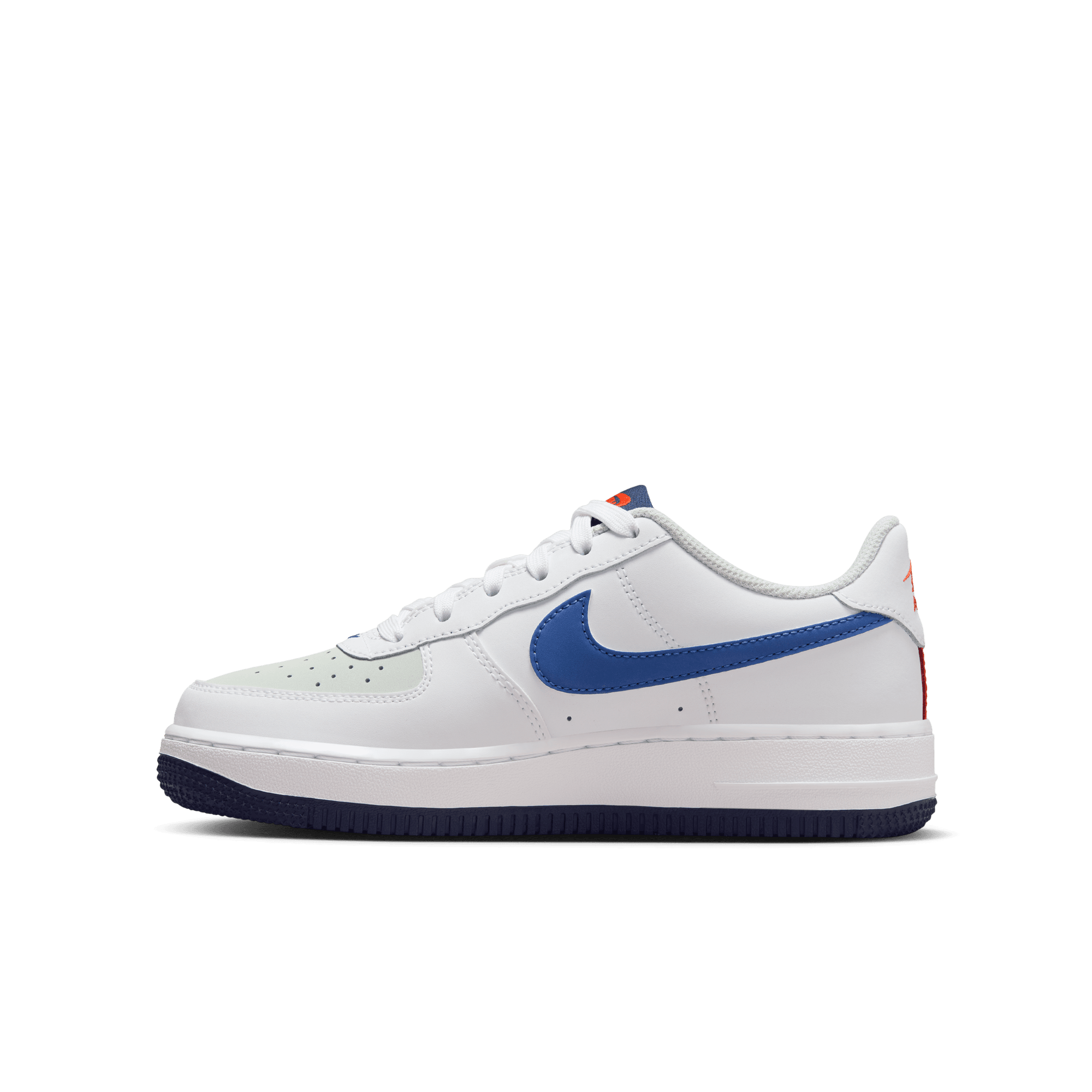 NIKE AIR FORCE 1 LV8 BIG KIDS SHOES LIGHT SILVER MIDNIGHT NAVY WHITE Park Access