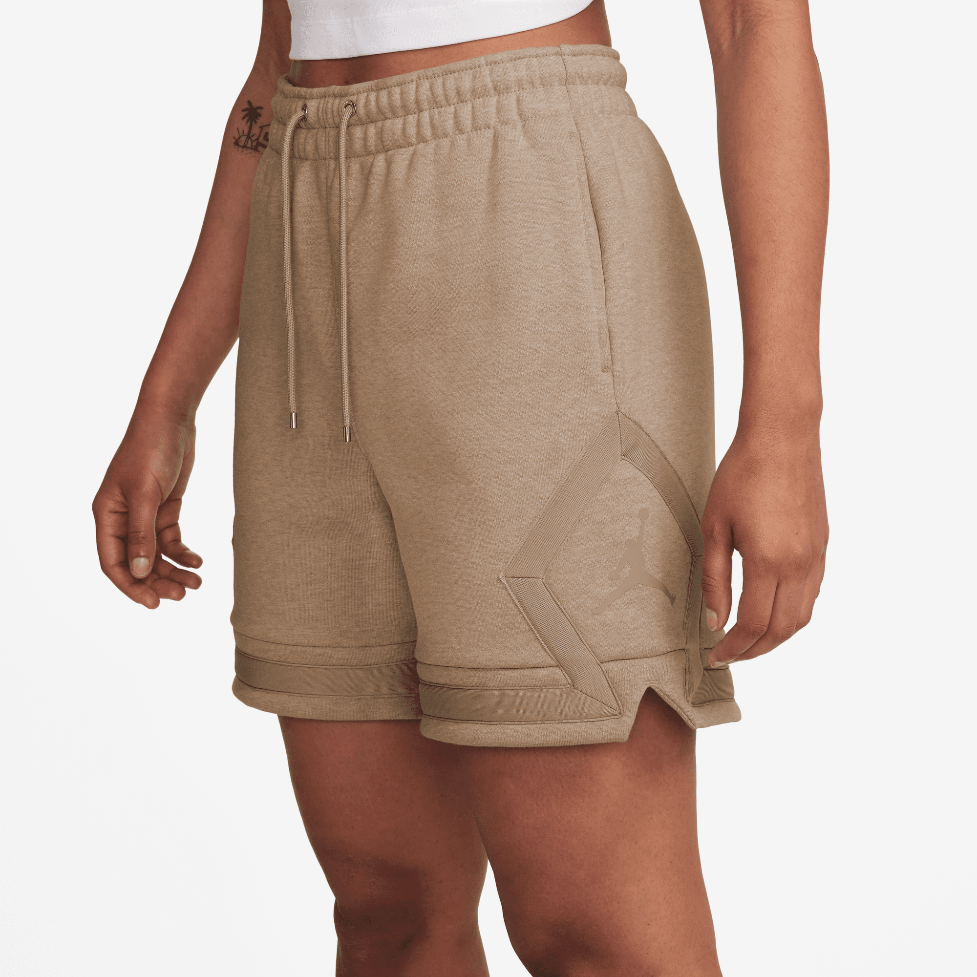 JORDAN FLIGHT FLEECE WOMEN S DIAMOND SHORTS LEGEND MD BROWN HTR