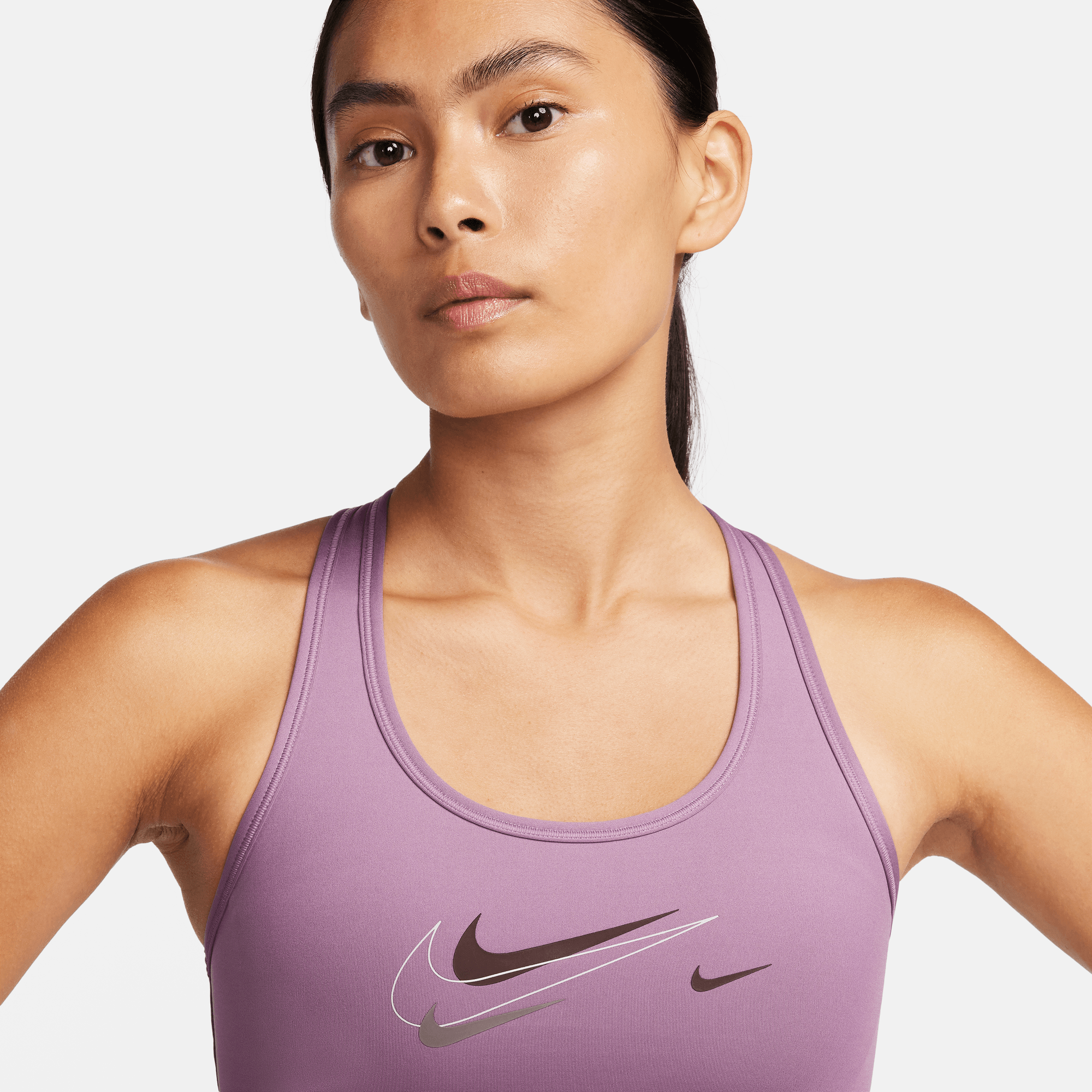 Nike Swoosh Medium Support Bra - Purple