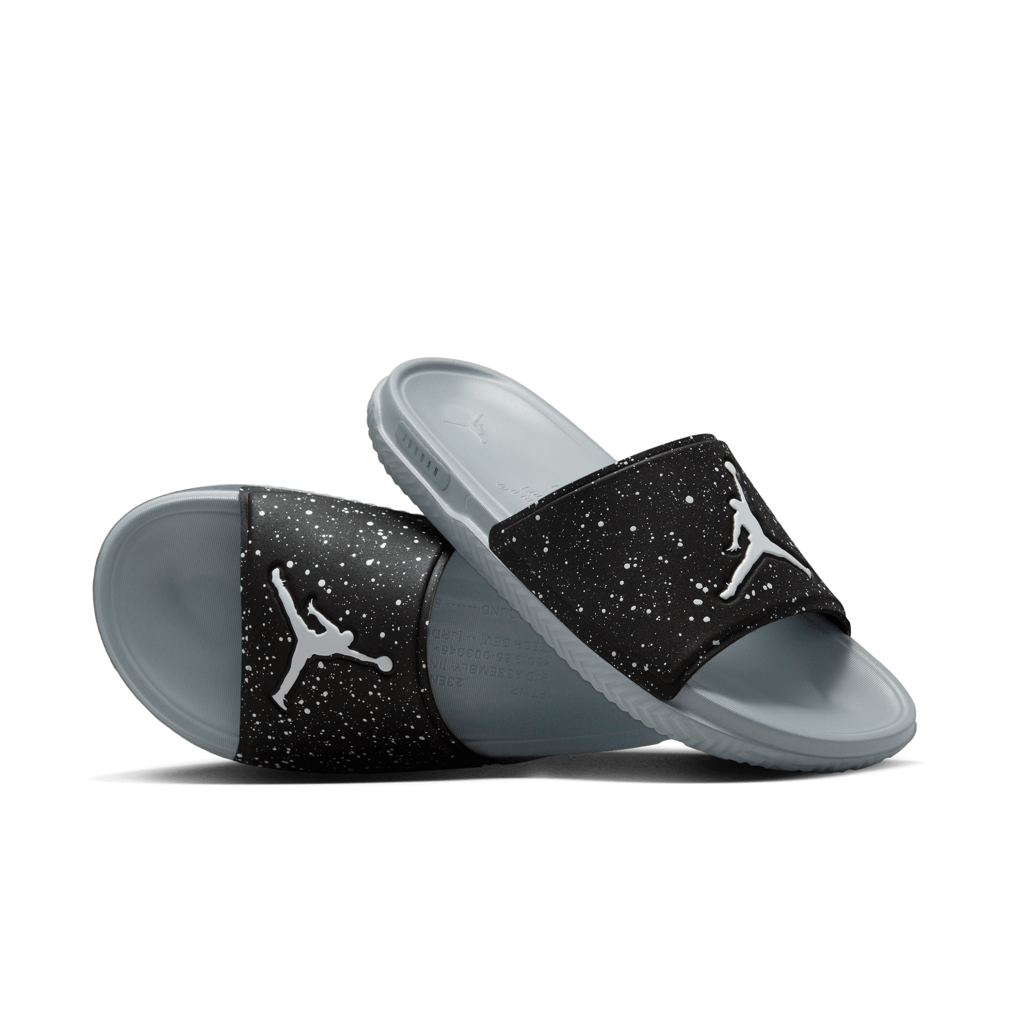 Black and grey jordan slides shop