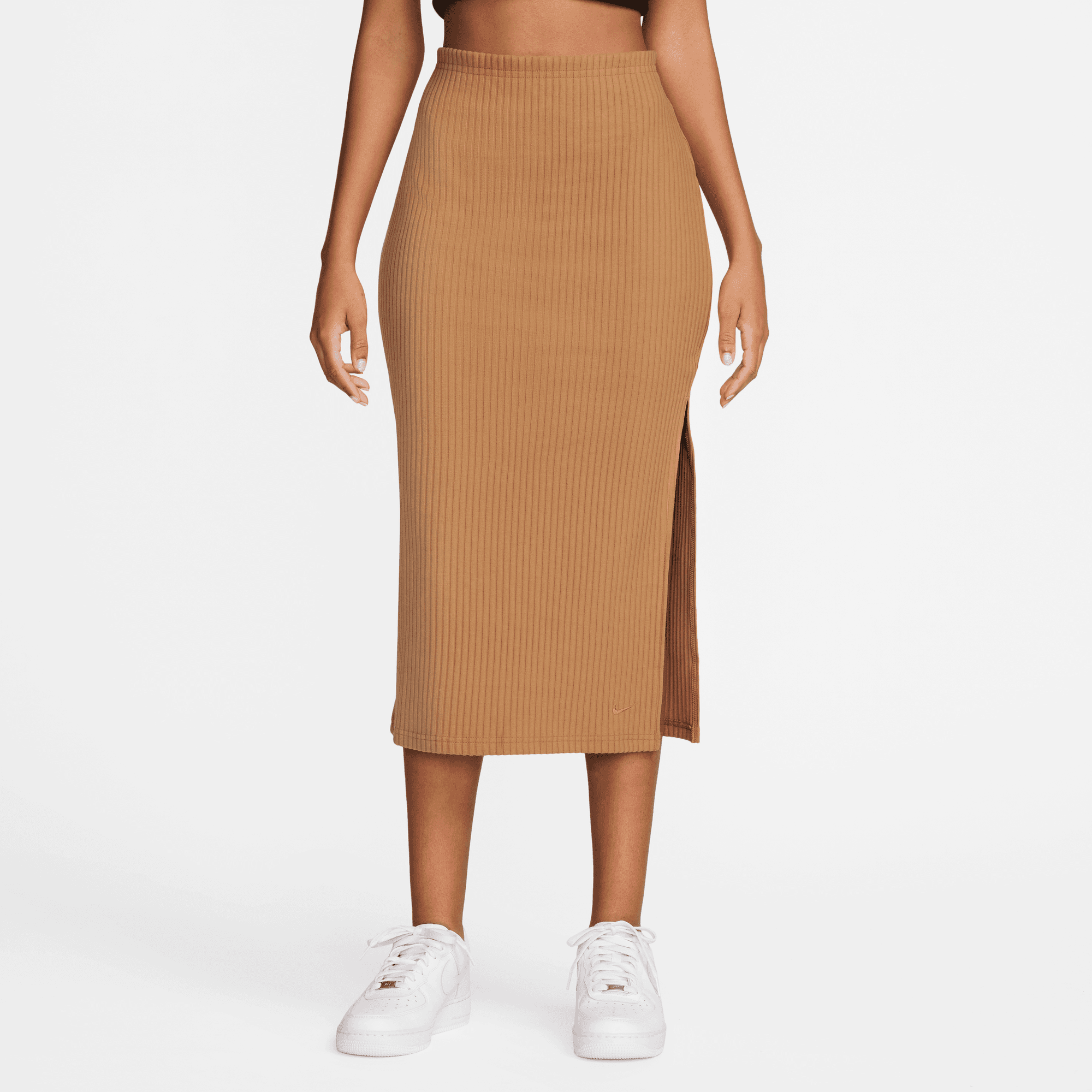 NIKE SPORTSWEAR CHILL KNIT WOMENS SLIM RIBBED MIDI SKIRT